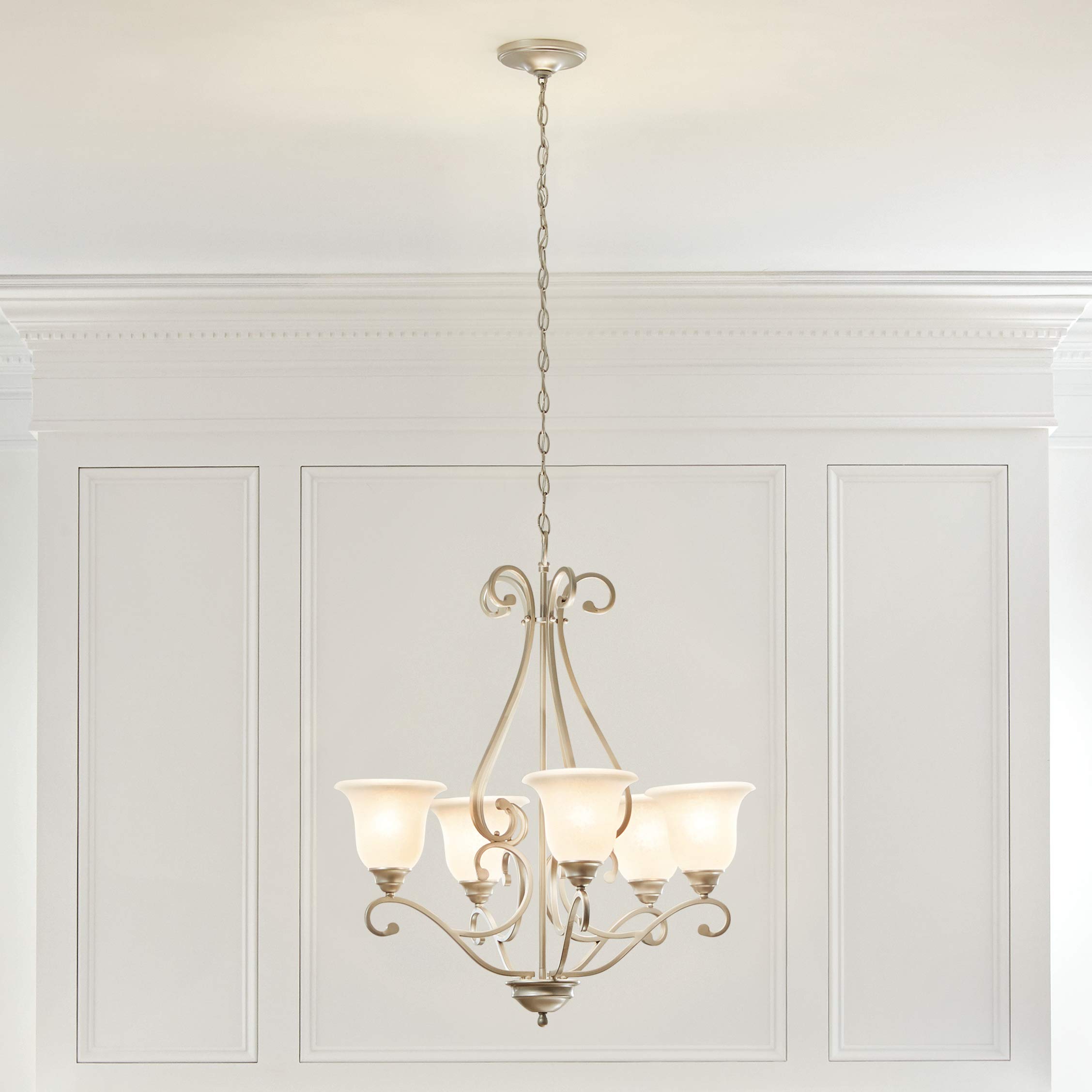 kichler-camerena-31-25-5-light-chandelier-in-brushed-nickel-with-white-scavo-gla image 2