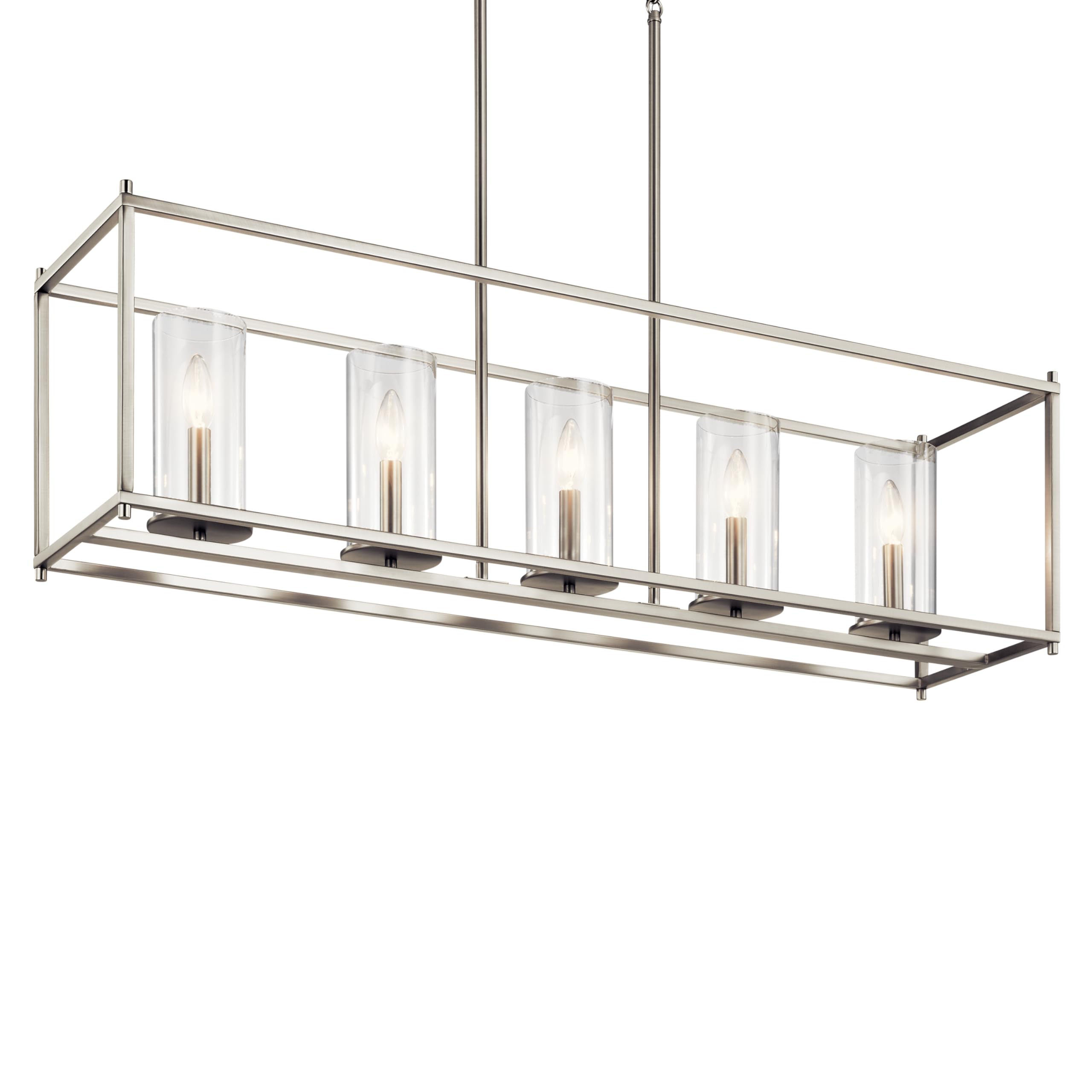 kichler-crosby-5-light-linear-chandelier-in-brushed-nickel-43995ni-for-dining-ro image 5