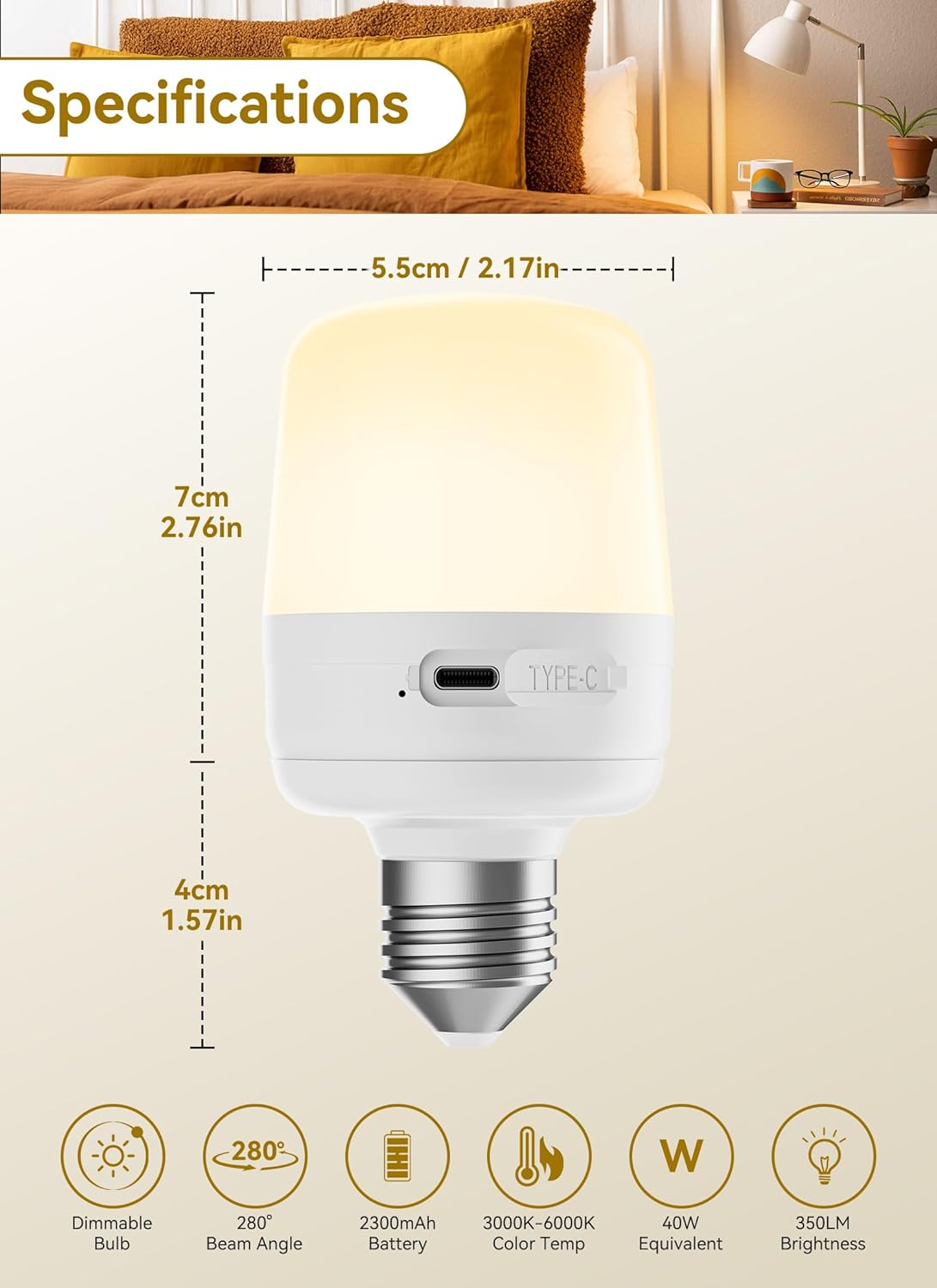 brightown-2-pack-e26-rechargeable-2300mah-light-bulbs-with-remote-timer-12-color image 7
