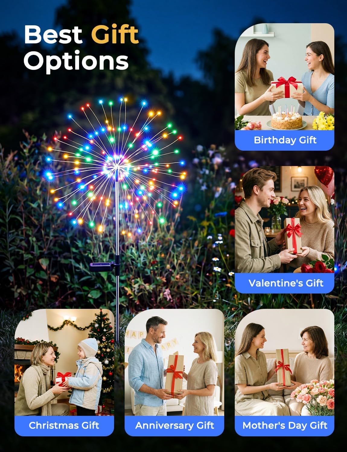 brightown-2-pack-solar-firework-stake-lights-180-led-8-modes-red-yellow-blue-gre image 7