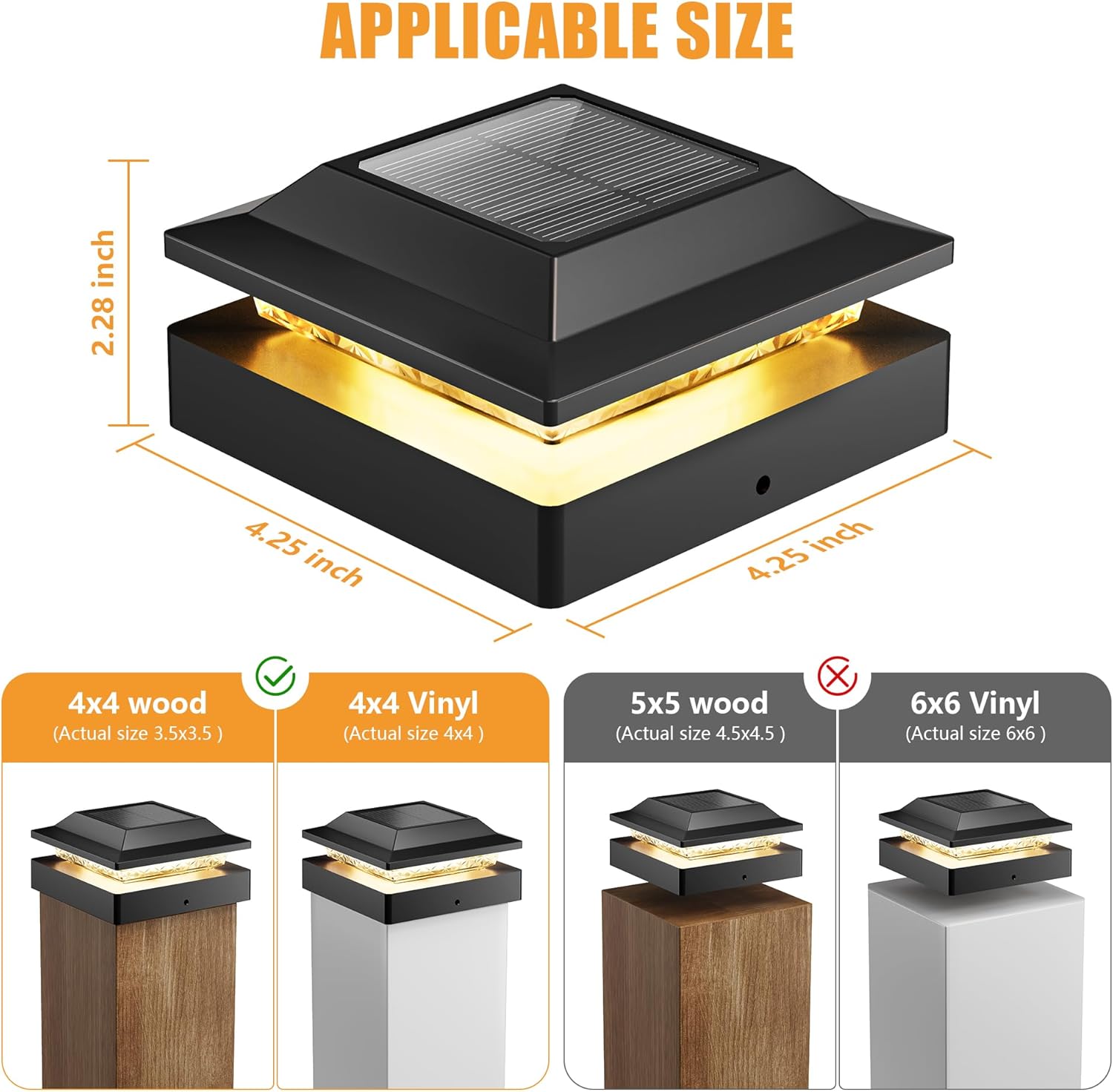 brightown-4-pack-solar-powered-post-fence-cap-lights-with-2-color-modes-for-pati image 3