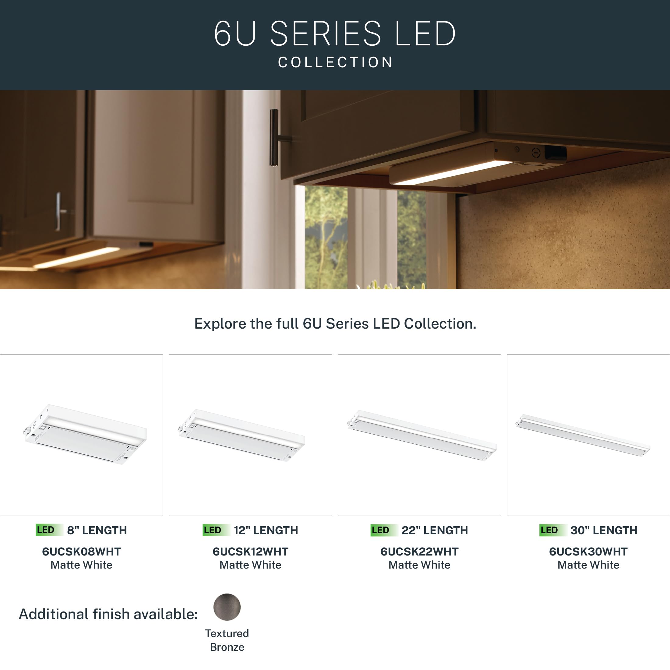 kichler-6u-series-22-120v-led-under-cabinet-light-in-white-2700k-3000k-selectabl image 7