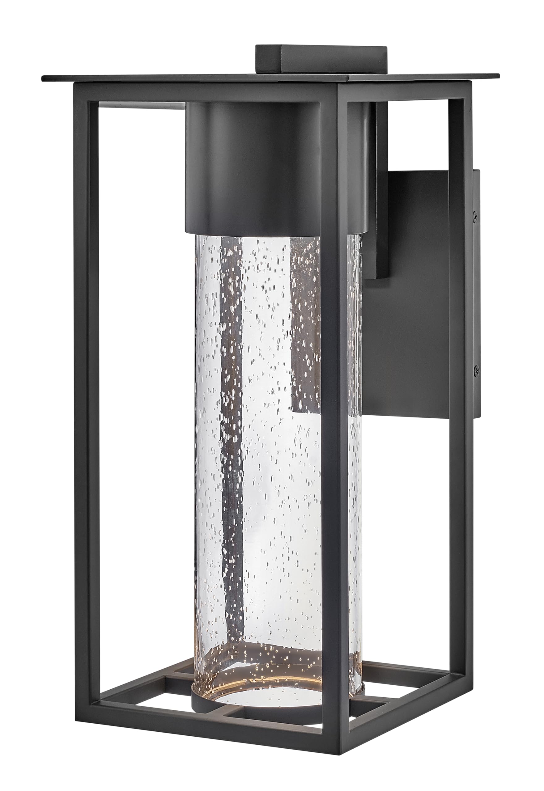hinkley-coen-medium-wall-mount-outdoor-lantern-composite-clear-seedy-glass-dark- image 1