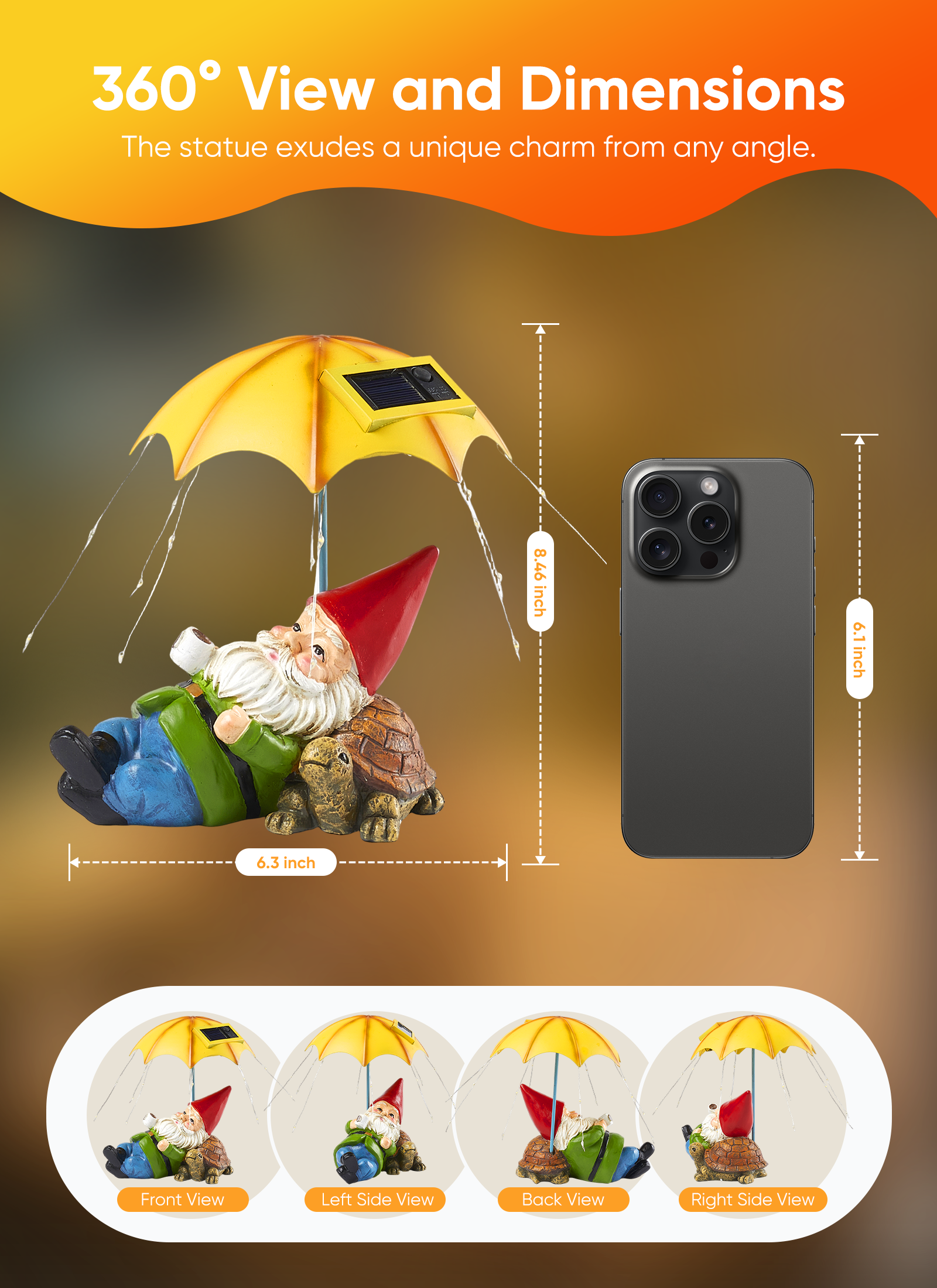 brightown-solar-gnome-statue-with-32-led-lights-for-garden-patio-lawn-decor image 7
