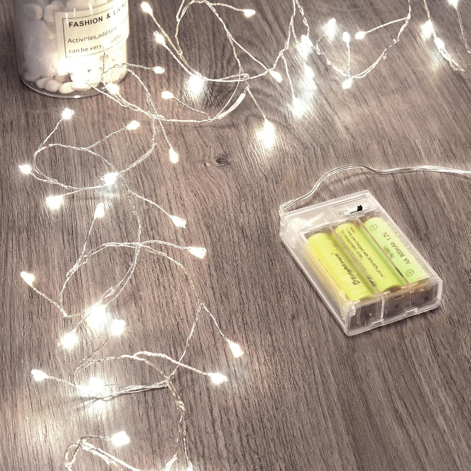 brightown-5ft-battery-operated-60-led-silver-wire-firecracker-cluster-lights-pur image 1