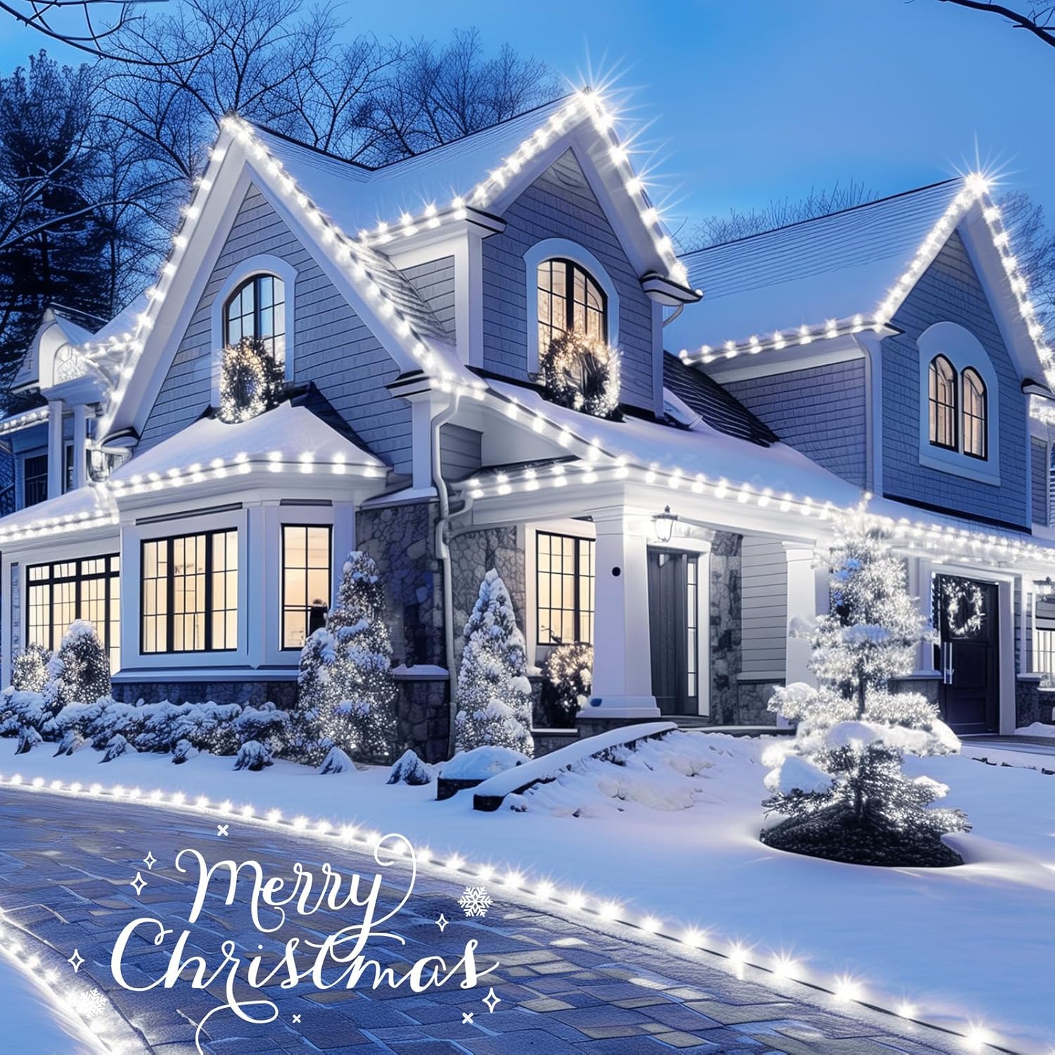 brightown-68ft-100-led-c9-christmas-string-lights-with-quick-clips-pure-white-pl image 8
