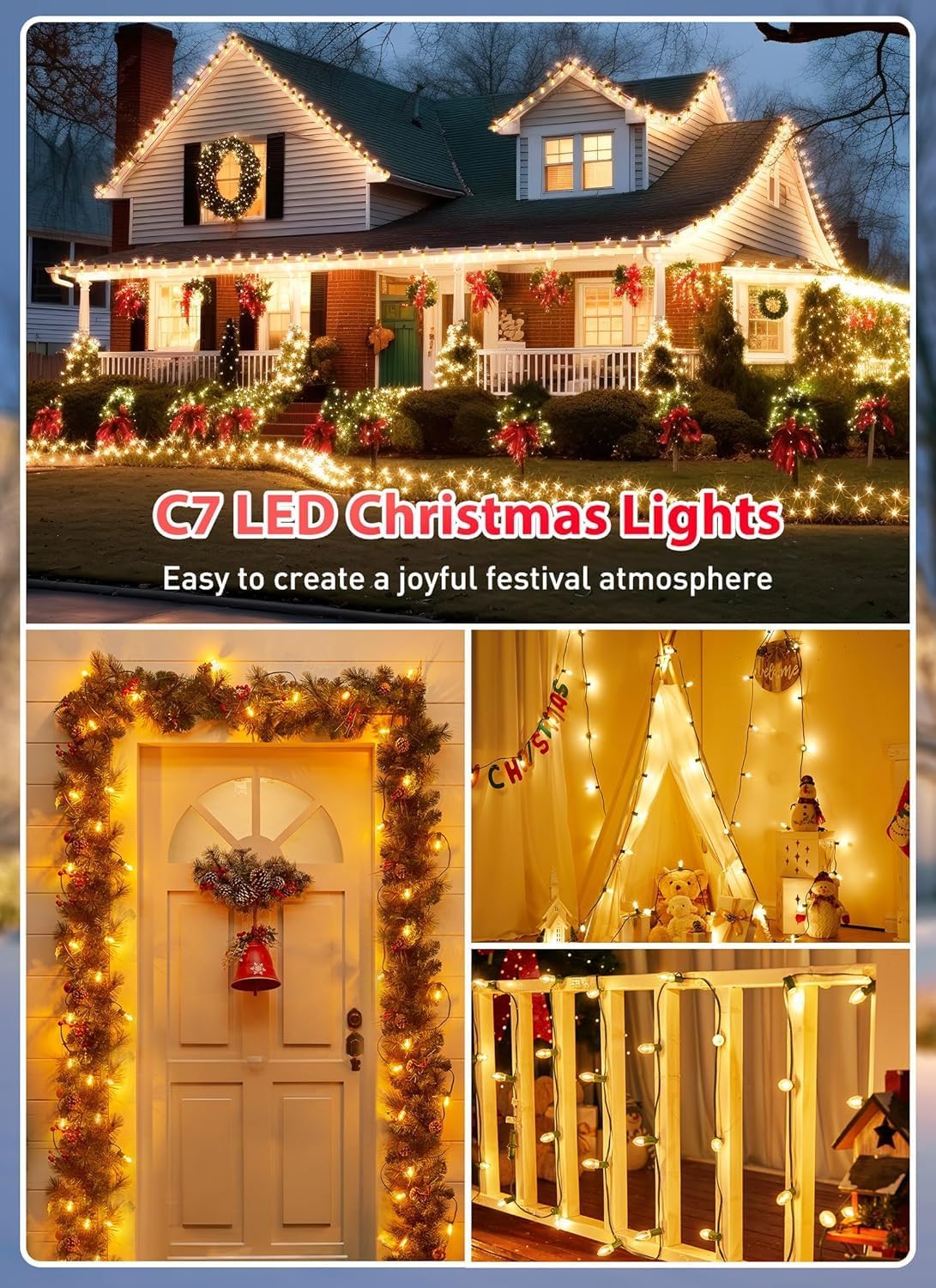 brightown-100ft-c7-led-string-lights-104-clear-bulbs-plug-in-indoor-outdoor-for- image 6