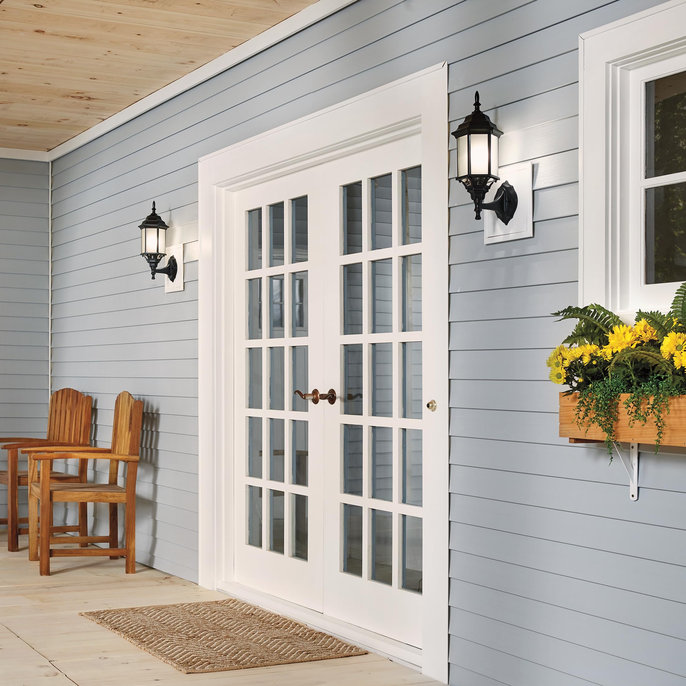 kichler-chesapeake-outdoor-wall-sconce-black-49255bk-coastal-die-cast-aluminum-w image 8