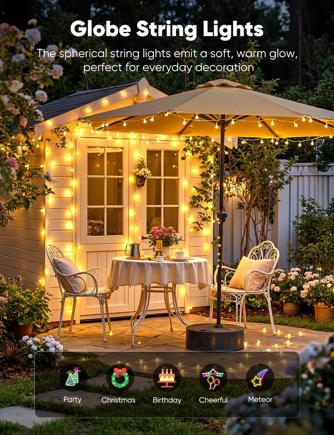 brightown-33ft-100-led-plug-in-globe-ball-string-lights-with-remote-for-bedroom- image 4