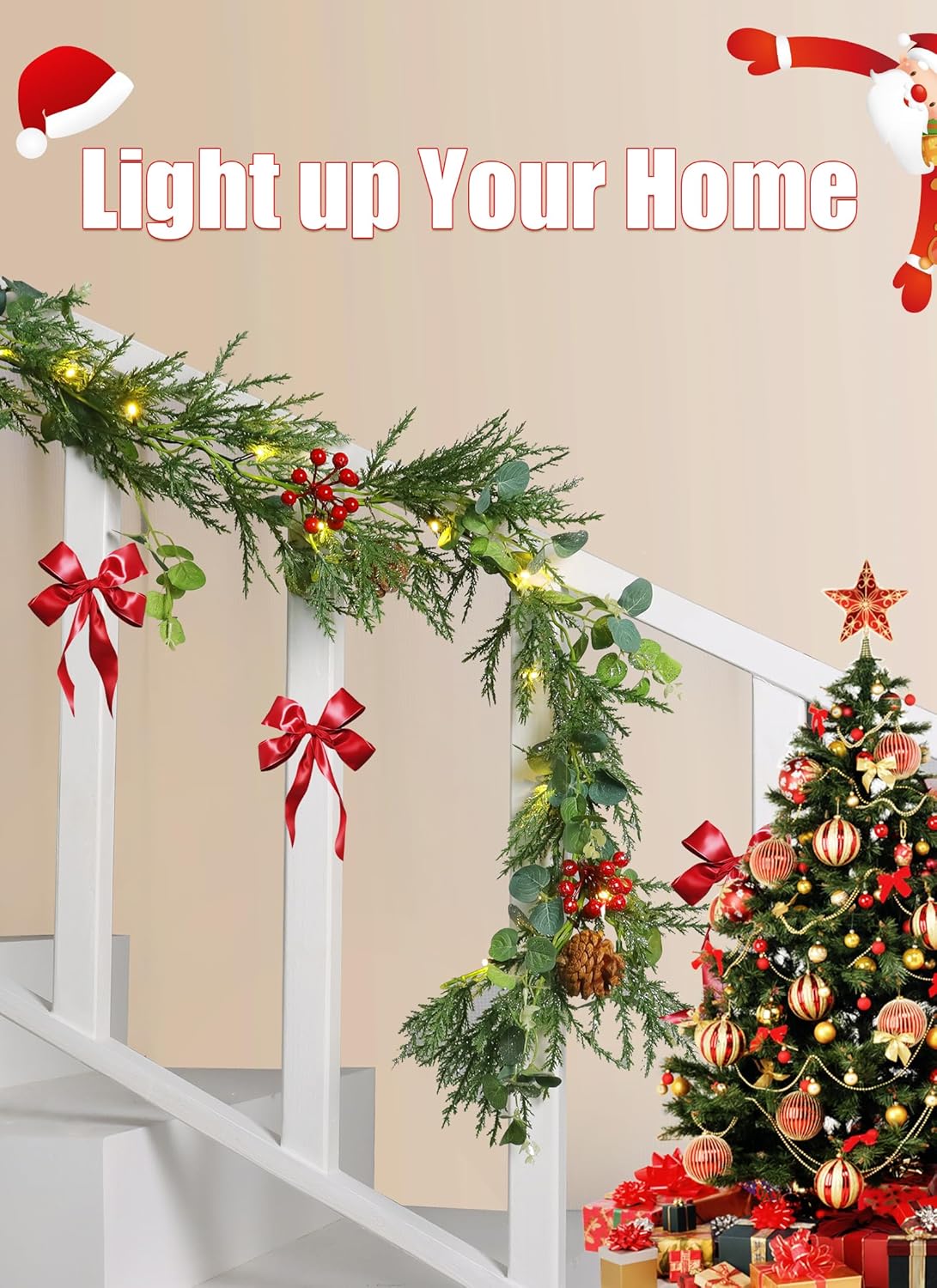 brightown-2-pack-6ft-pre-lit-battery-operated-christmas-garland-with-pine-cones- image 7