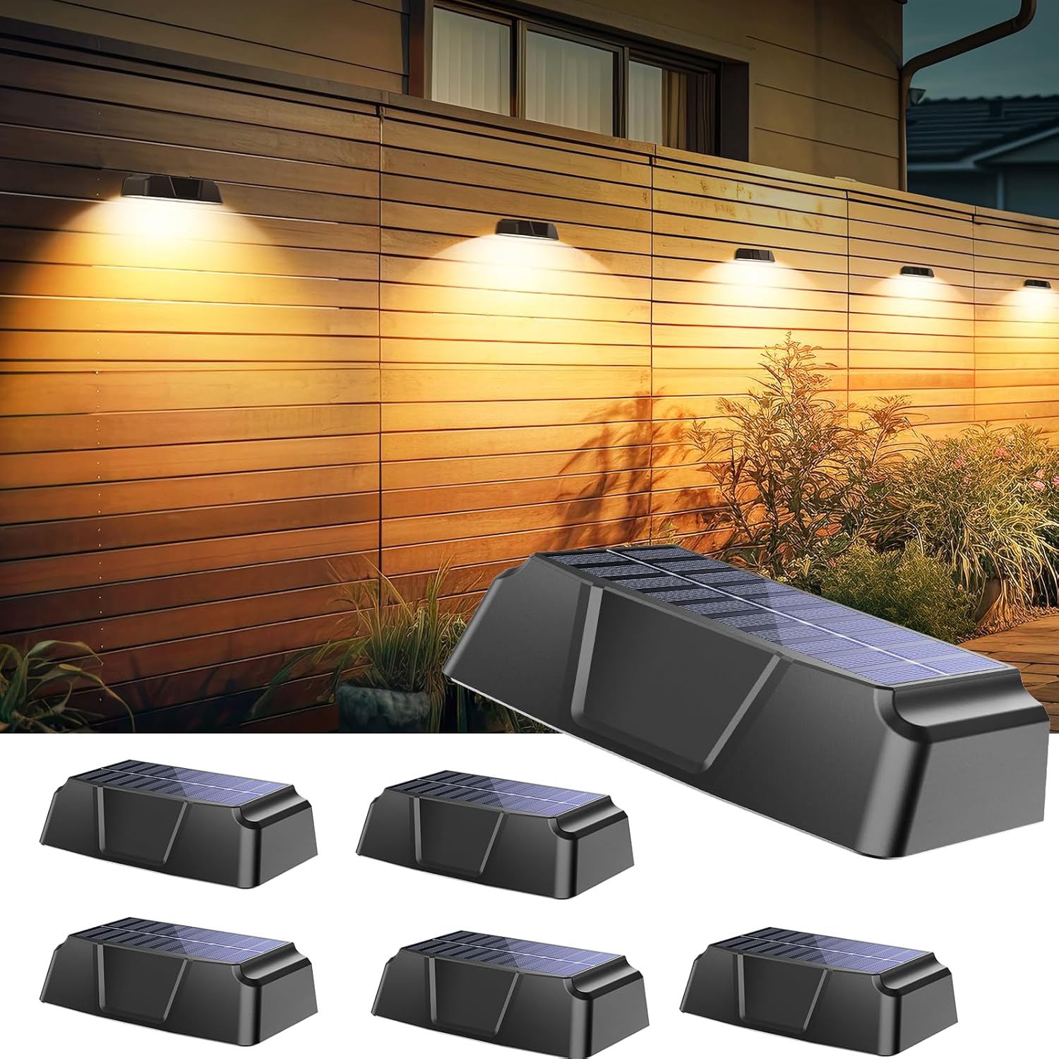 brightown-6-pack-solar-powered-warm-white-cool-white-7-rgb-colors-fence-deck-lig image 1