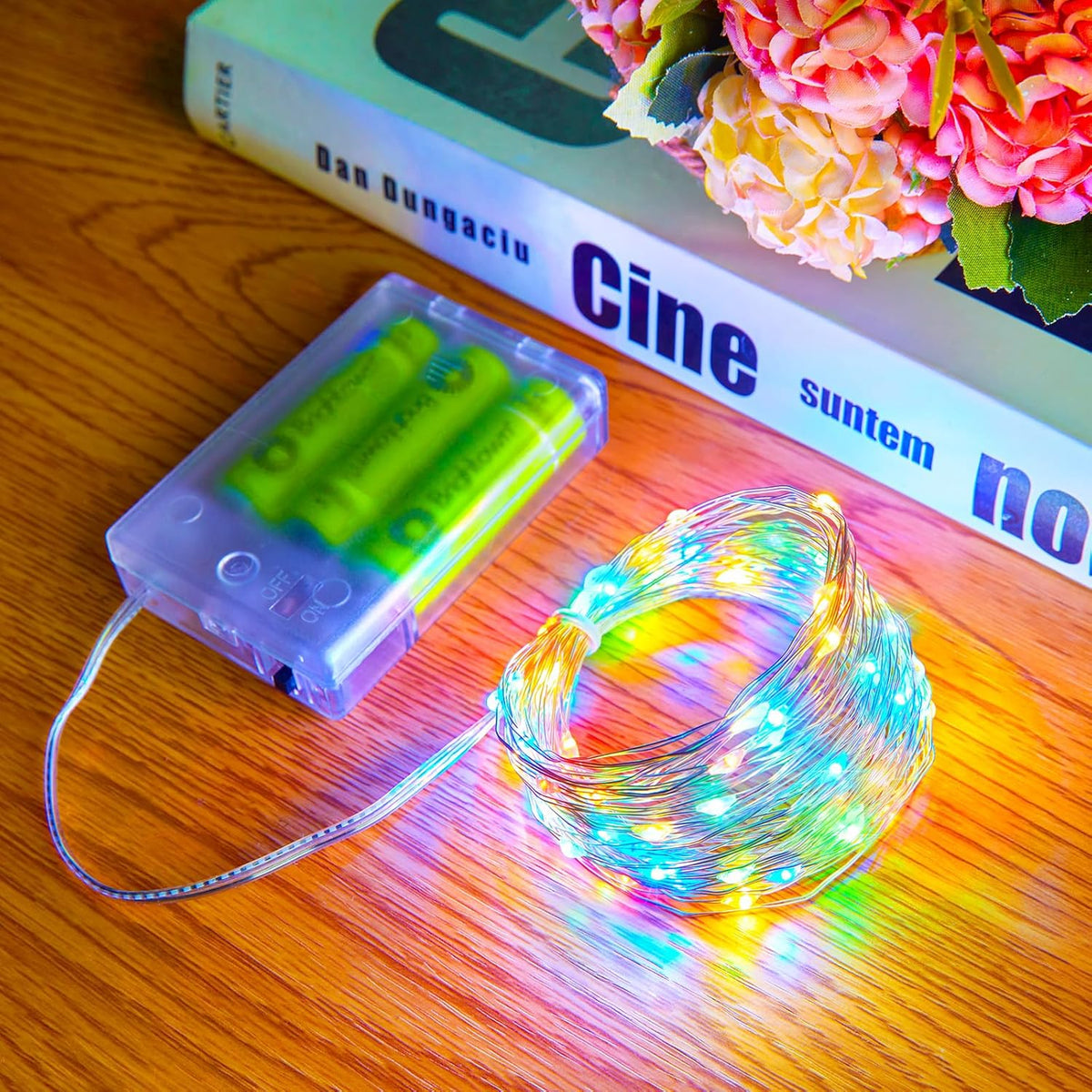 brightown-33ft-100-led-battery-operated-multicolor-string-fairy-lights-2-4-pack image 1