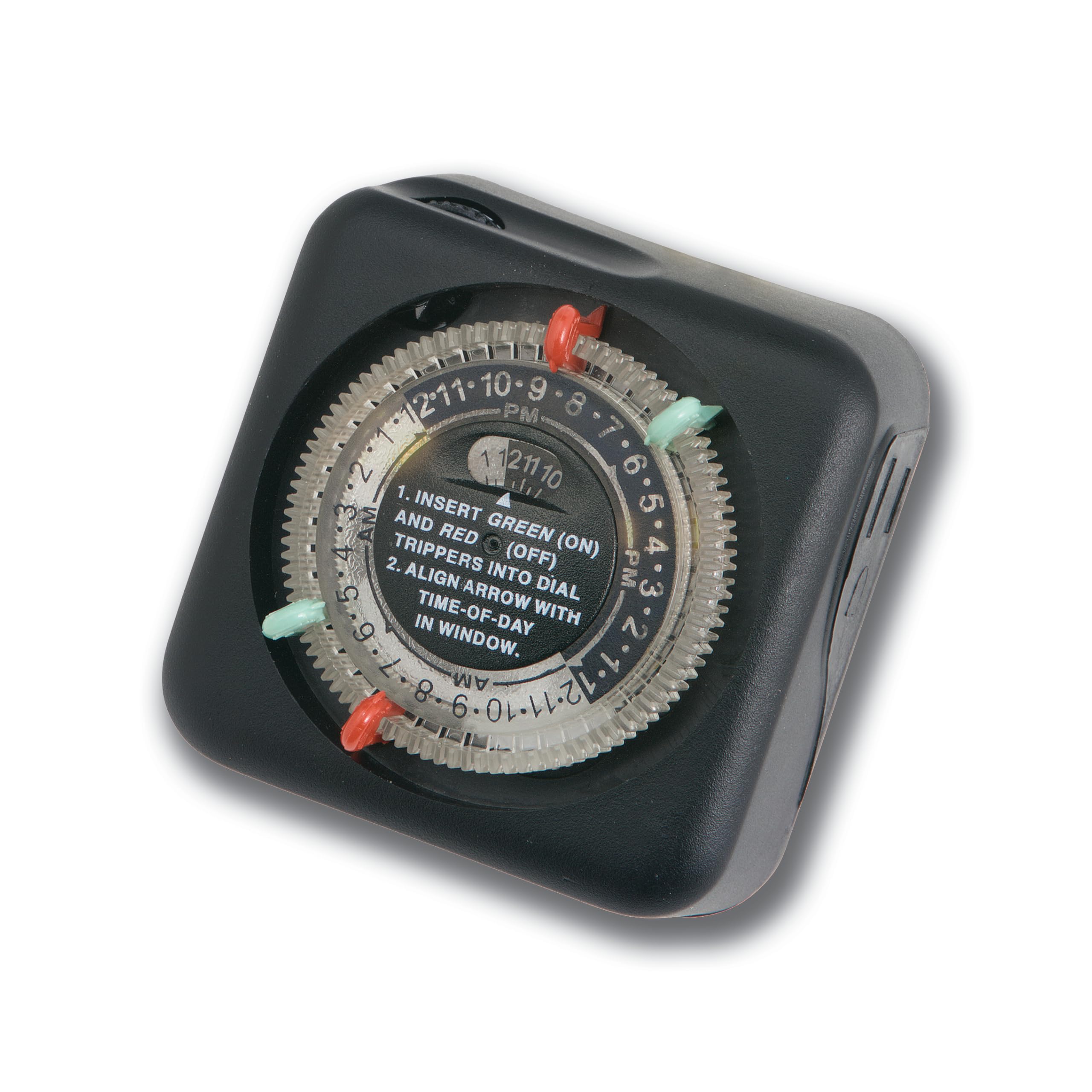 kichler-plug-in-landscape-lighting-timer-black-15557bk-mechanical-pin-timer-with image 1
