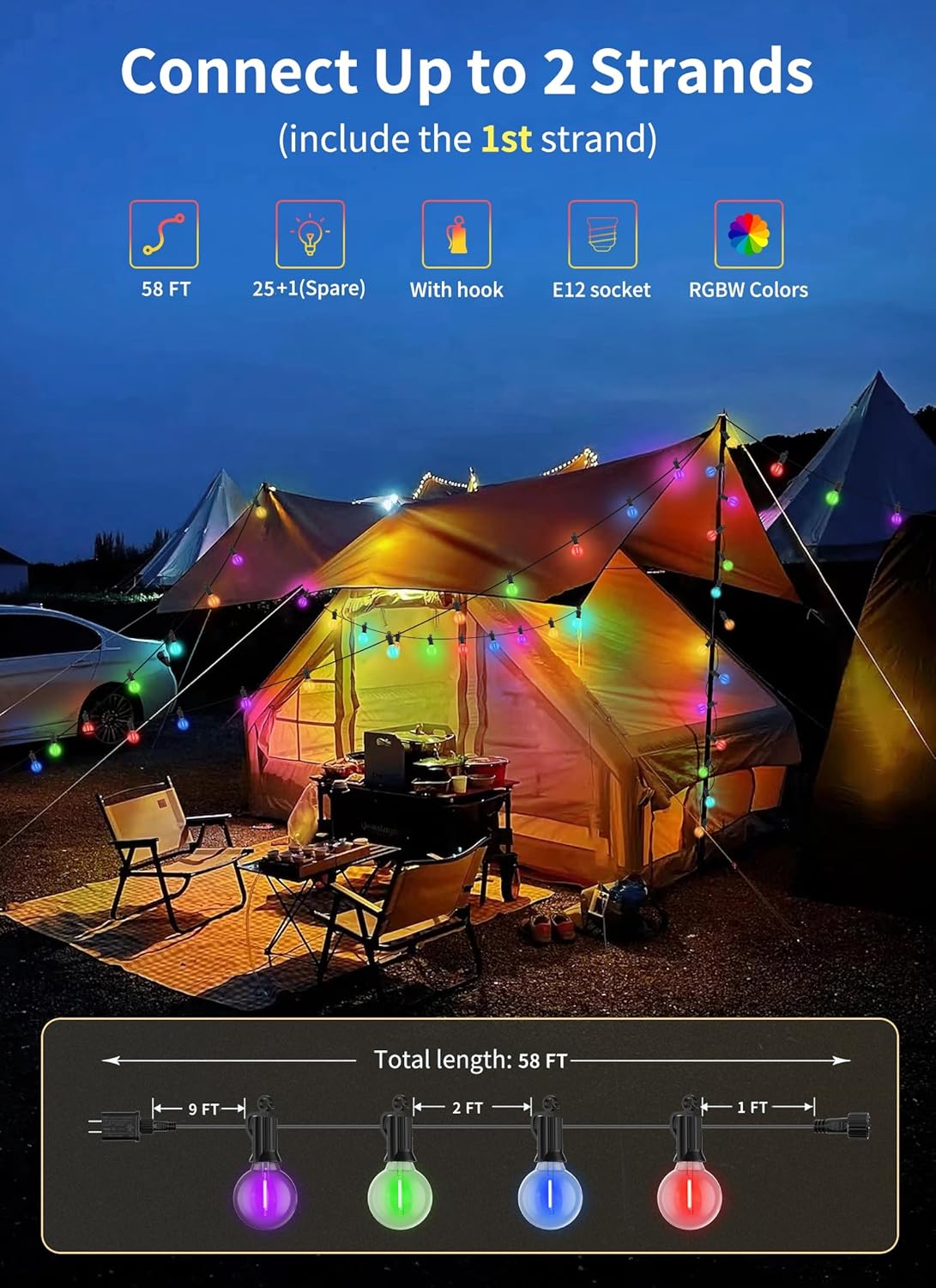 brightown-58ft-g40-rgbw-outdoor-string-lights-with-27-shatterproof-bulbs-2-spare image 3