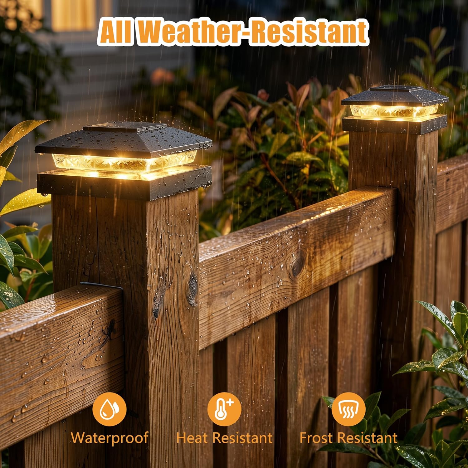 brightown-4-pack-solar-powered-post-fence-cap-lights-with-2-color-modes-for-pati image 4