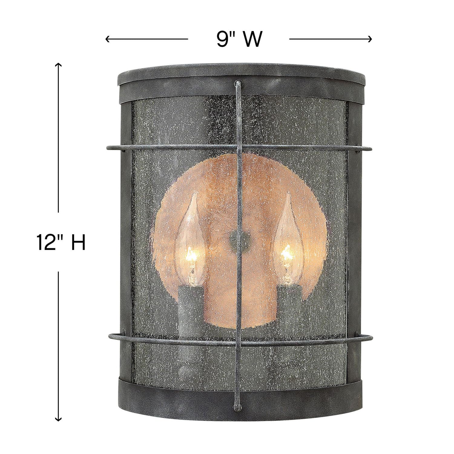 hinkley-newport-collection-two-light-small-outdoor-wall-mount-aged-zinc image 2