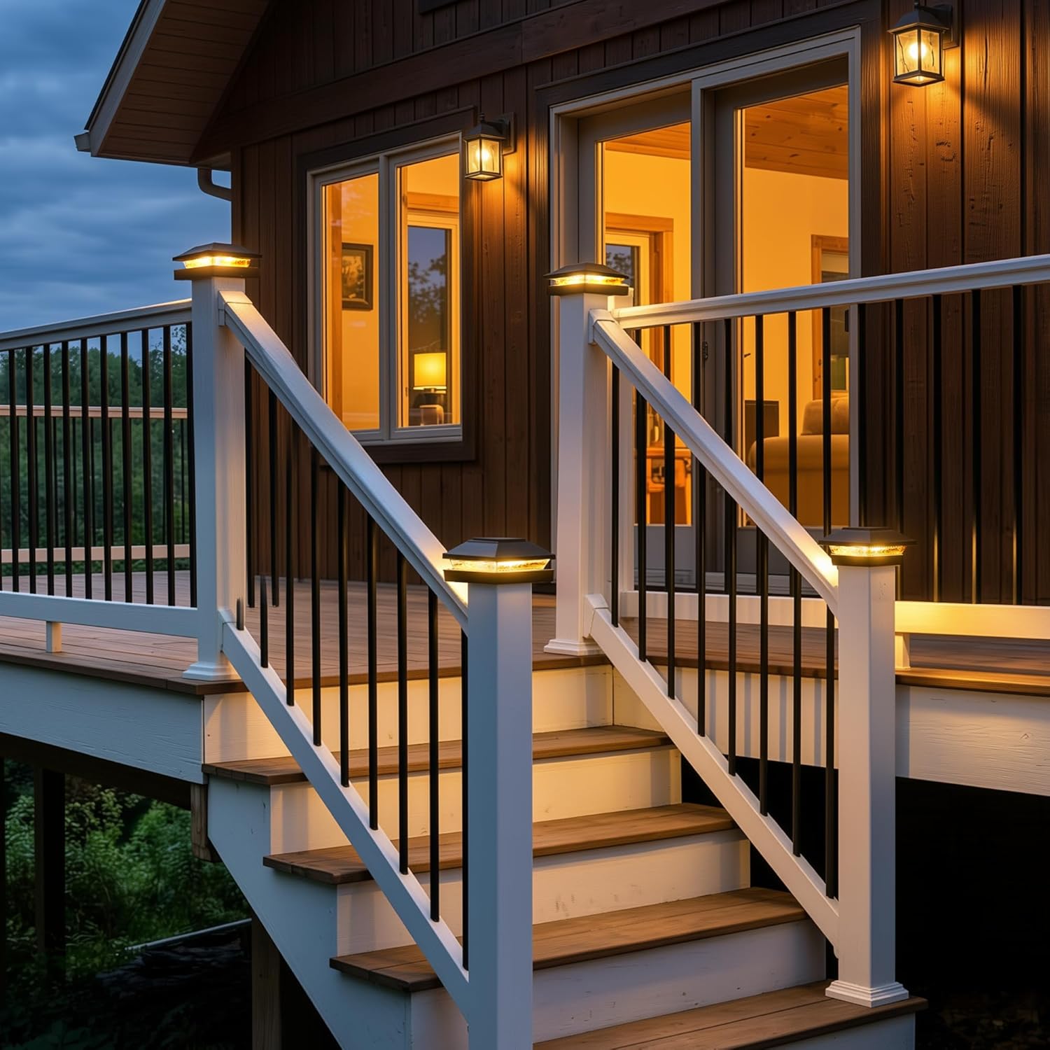 brightown-4-pack-solar-powered-post-fence-cap-lights-with-2-color-modes-for-pati image 5