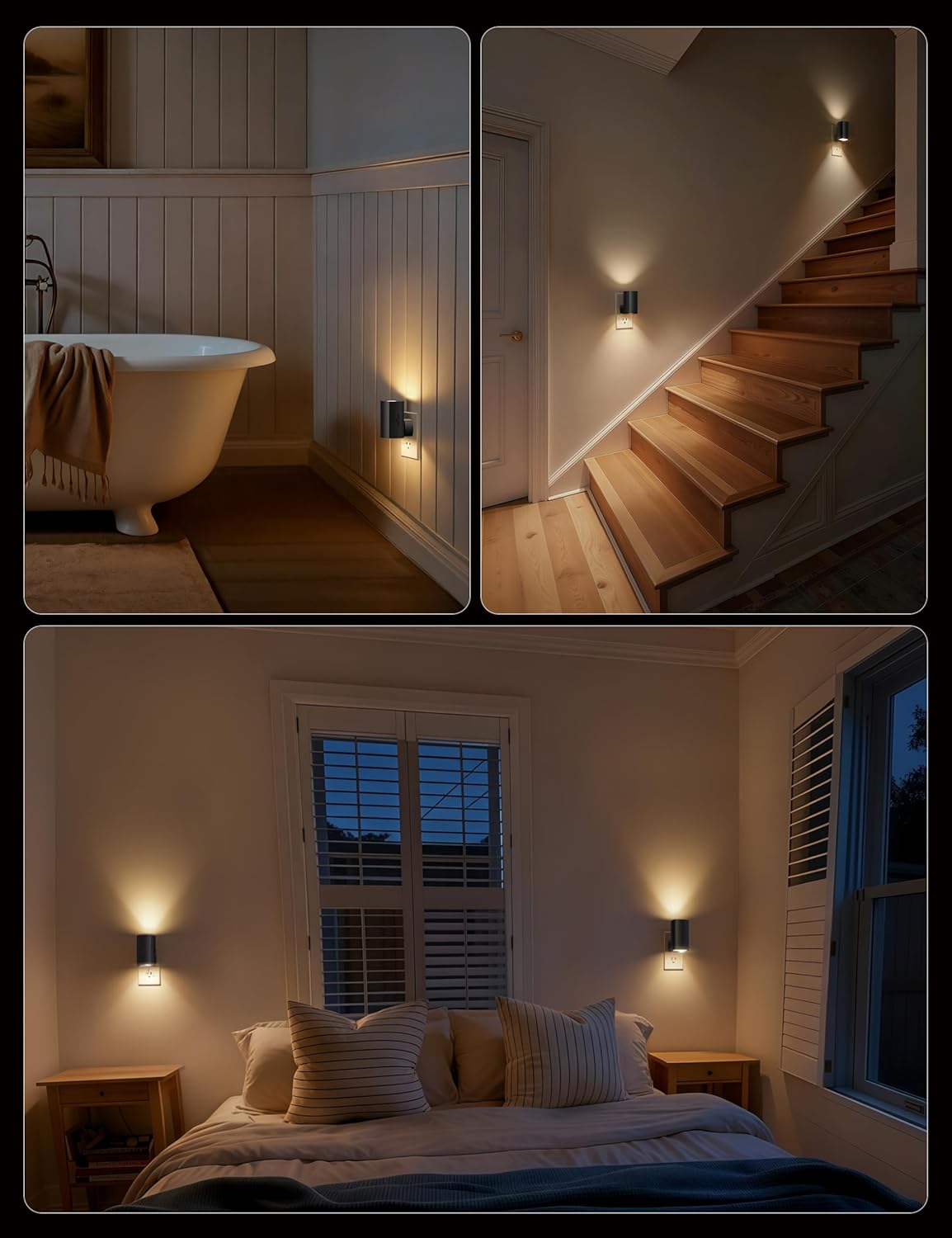 brightown-2-pack-plug-in-night-lights-with-rotating-plug-light-sensor-warm-white image 8