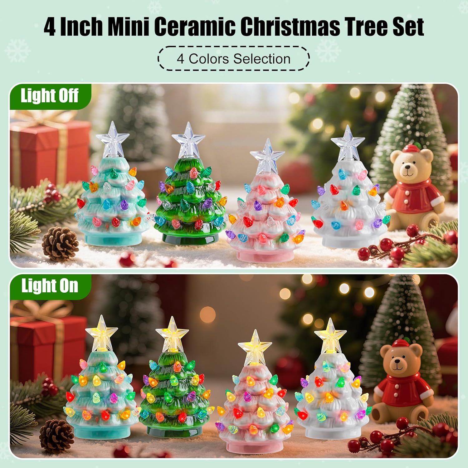 brightown-set-of-4-mini-ceramic-christmas-tree-night-lights-4-3-inch-pre-lit-wit image 3