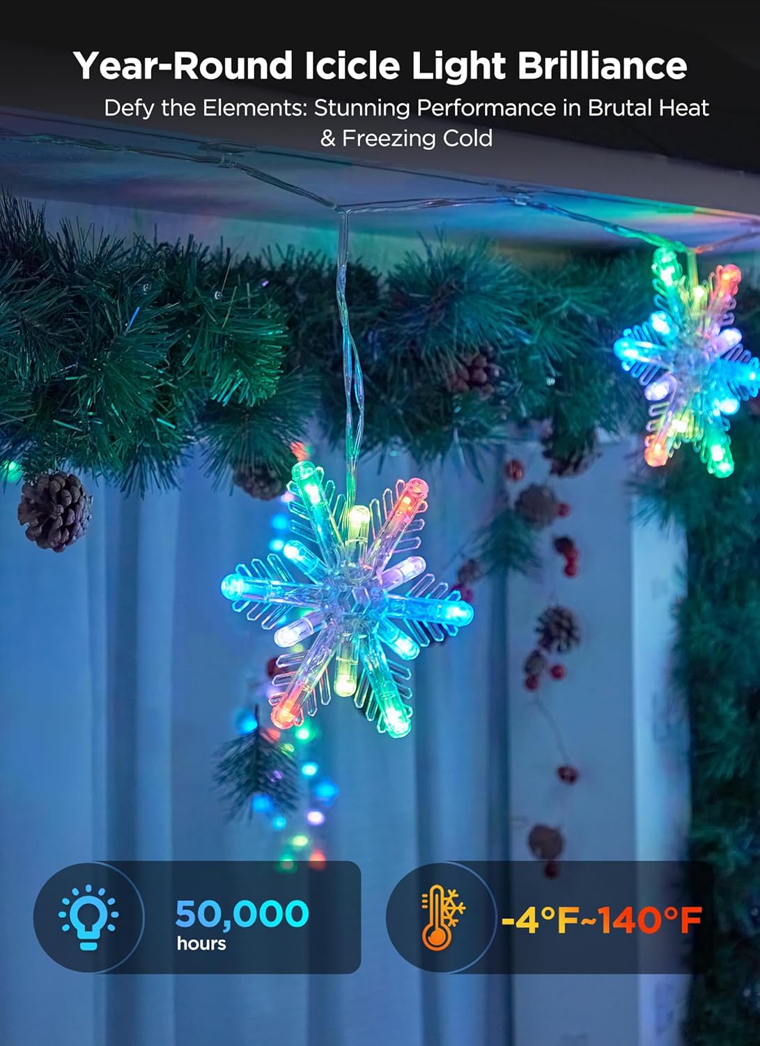 brightown-24ft-smart-app-control-192led-icicle-snowflake-lights-with-16-drops-mu image 3