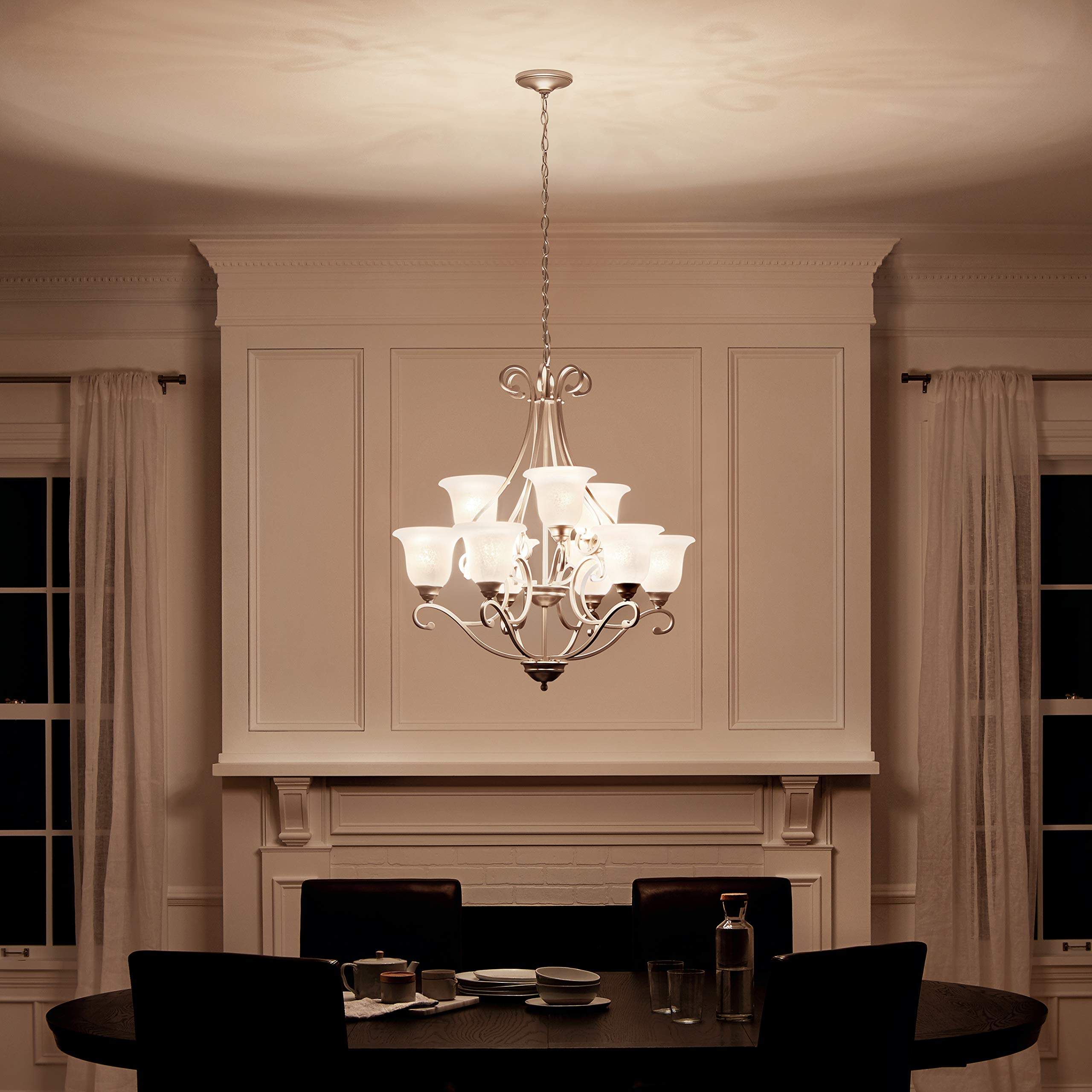 kichler-camerena-34-5-9-light-two-tier-chandelier-in-brushed-nickel-with-white-s image 2