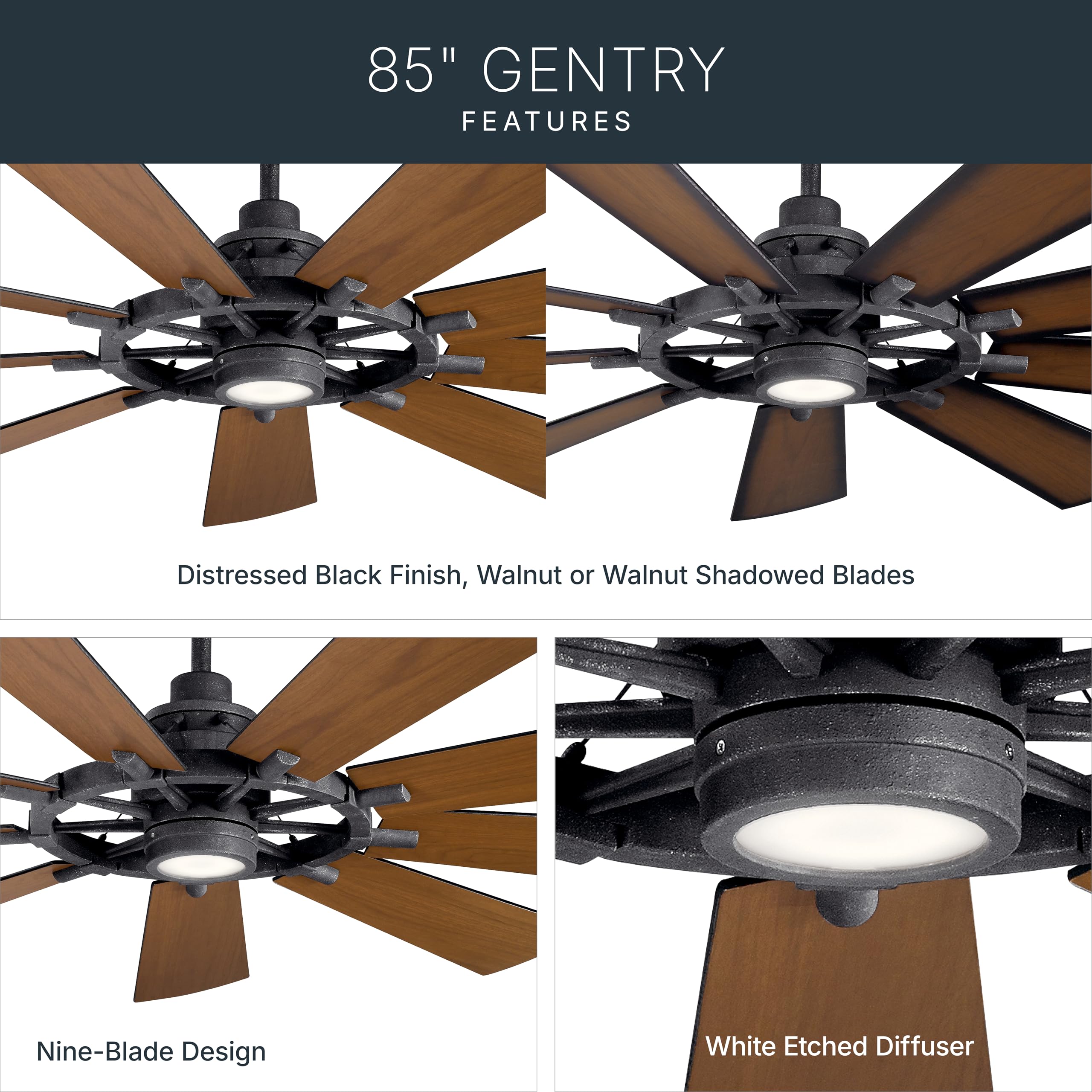 kichler-gentry-xl-9-blade-distressed-black-ceiling-fan-with-1-light-led-model-30 image 7