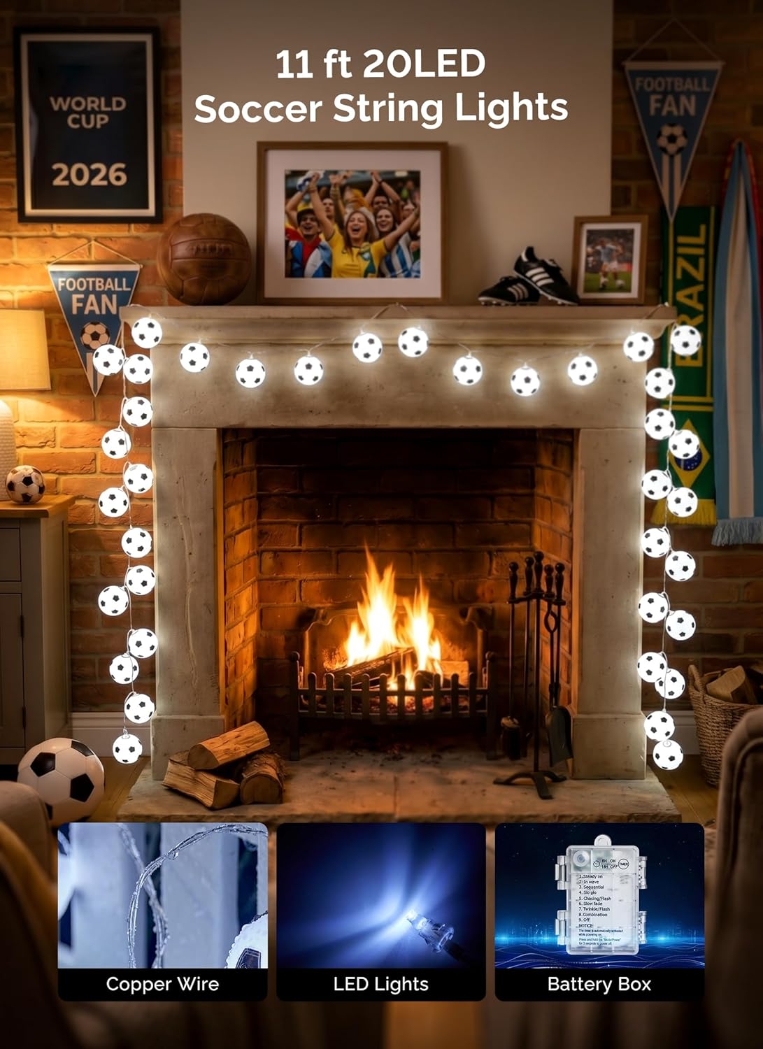 brightown-11ft-battery-operated-20-led-soccer-ball-string-lights-8-modes-for-soc image 7