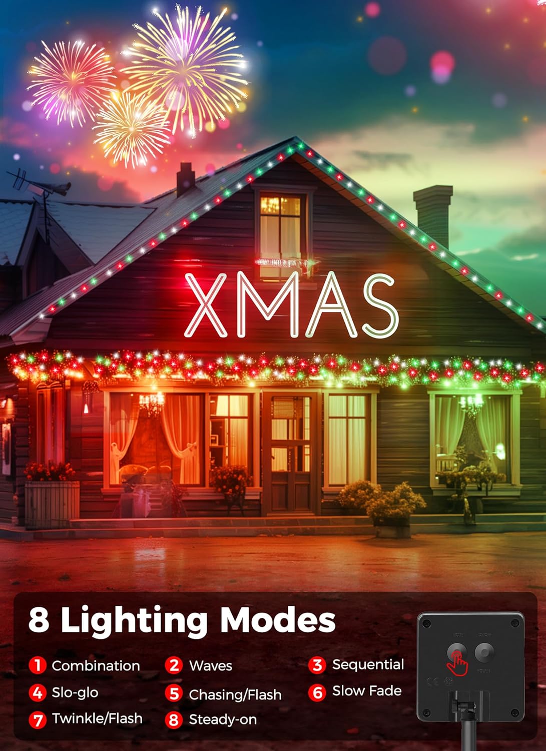brightown-80ft-200-led-solar-string-lights-with-8-modes-for-christmas-decoration image 3