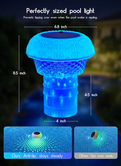 brightown-2-in-1-solar-powered-rgbww-floating-pool-lights-with-chlorine-floater- image 2