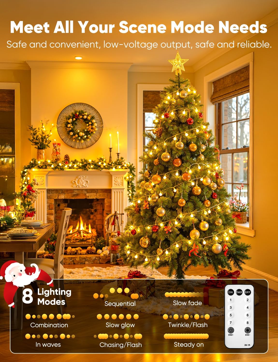 brightown-33ft-100-led-plug-in-globe-ball-string-lights-with-remote-for-bedroom- image 3