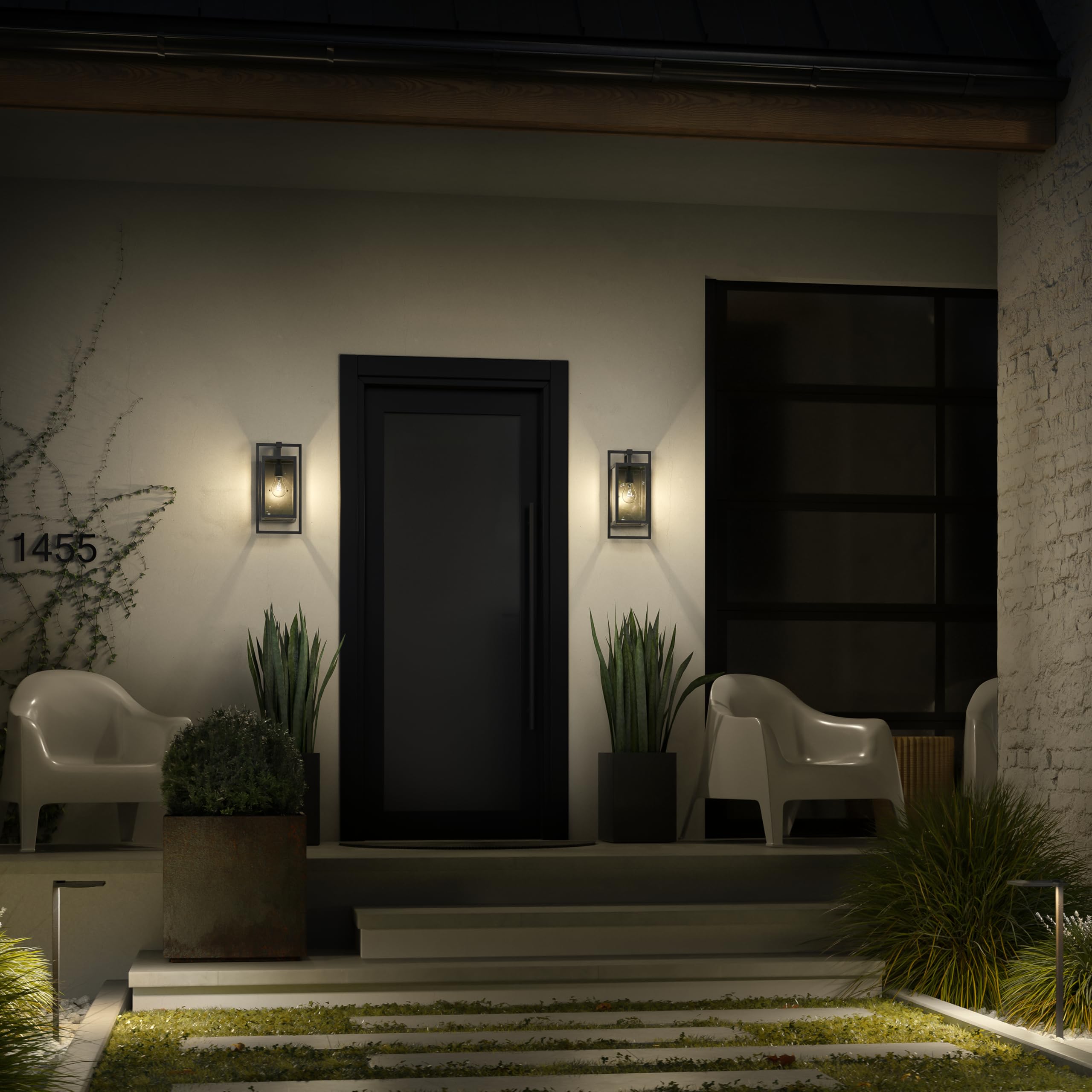 kichler-goson-20-outdoor-wall-light-in-black-1-light-modern-exterior-wall-lanter image 7