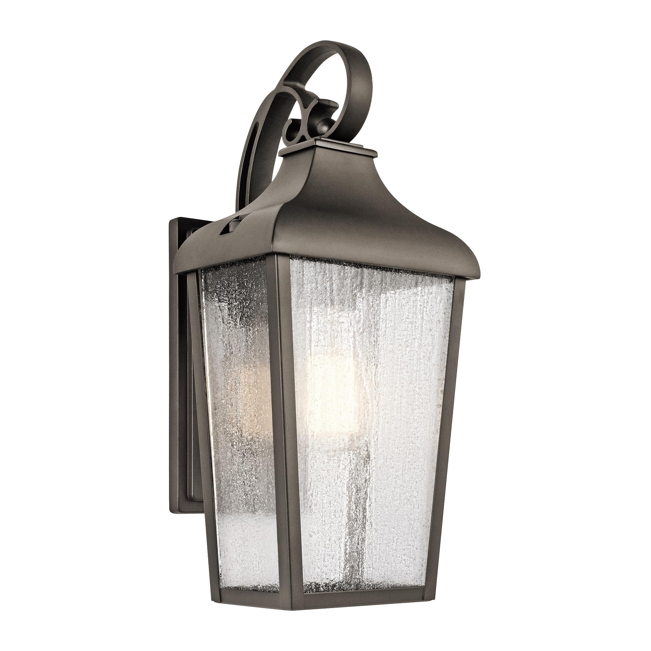 kichler-forestdale-18-5-outdoor-wall-light-olde-bronze-2-light-with-clear-seeded image 2