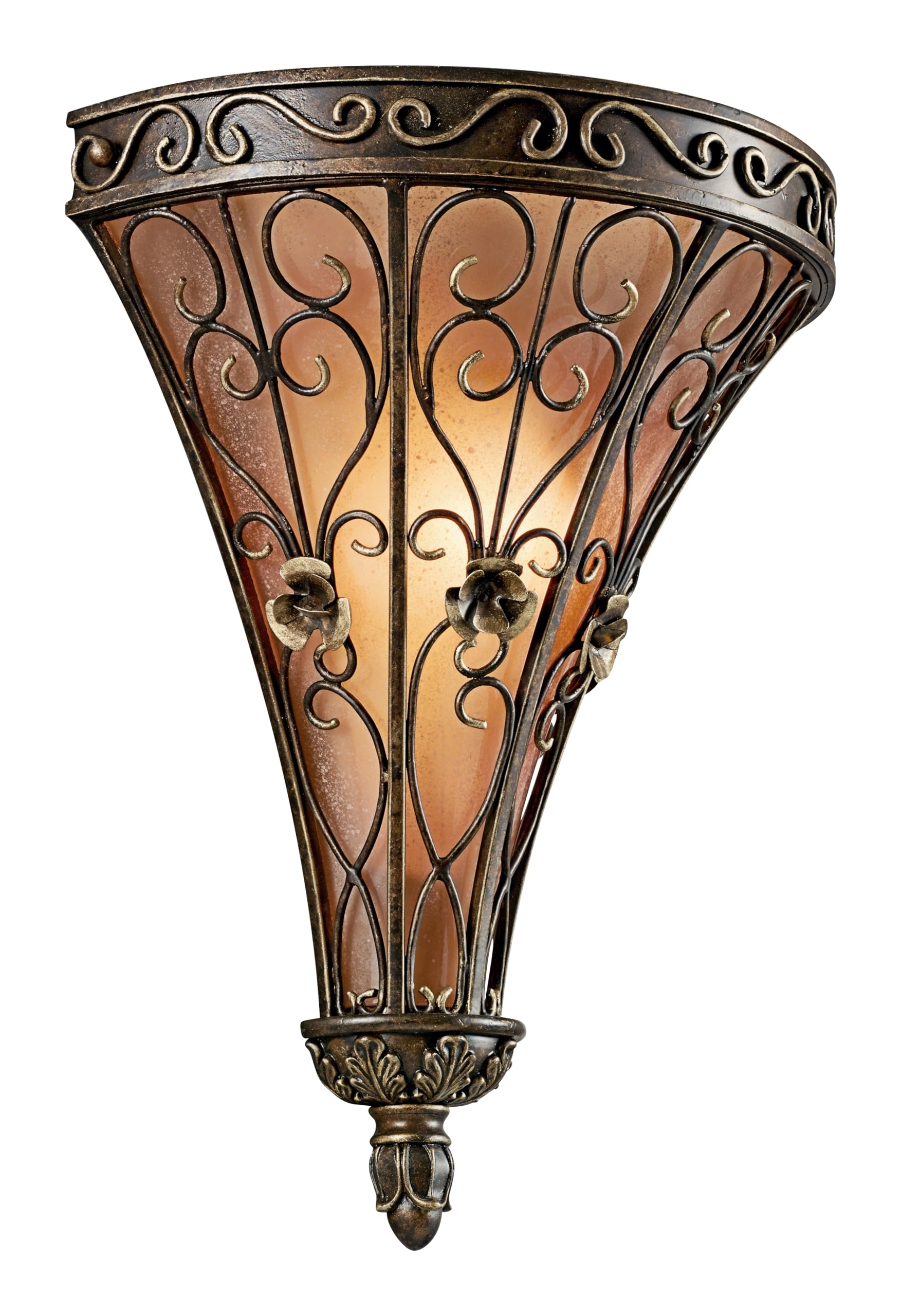kichler-marchesa-1-light-wall-sconce-in-terrene-bronze-with-satin-etched-umber-s image 2