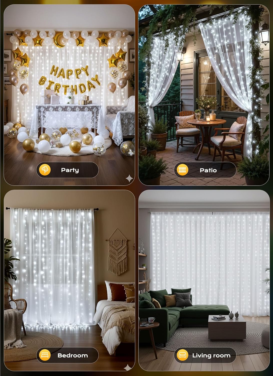 brightown-300-led-9-8-ft-usb-plug-in-curtain-fairy-lights-with-remote-usb-adapte image 7