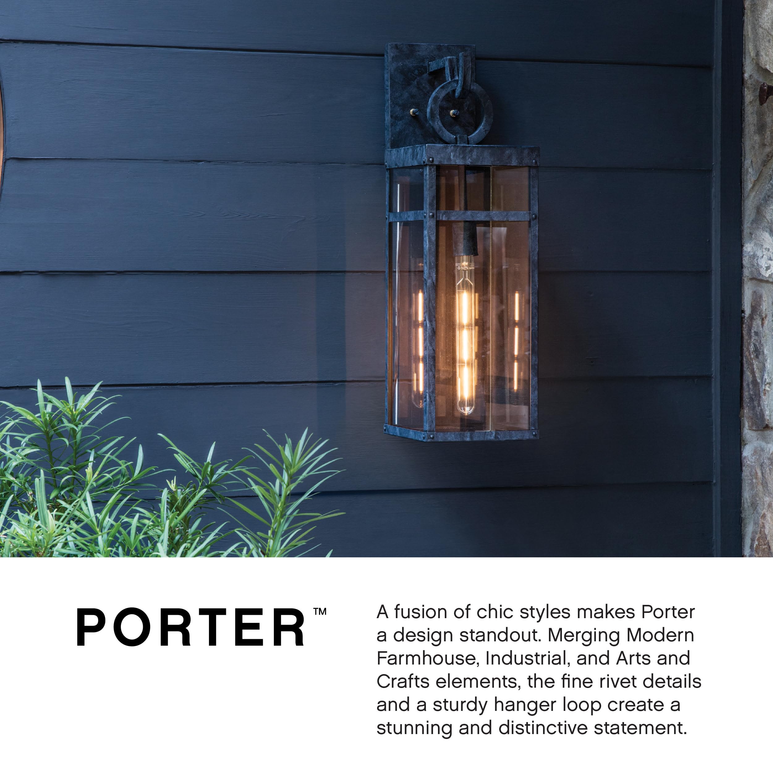 hinkley-porter-medium-outdoor-wall-mount-lantern-with-led-bulb-black-and-burnish image 6