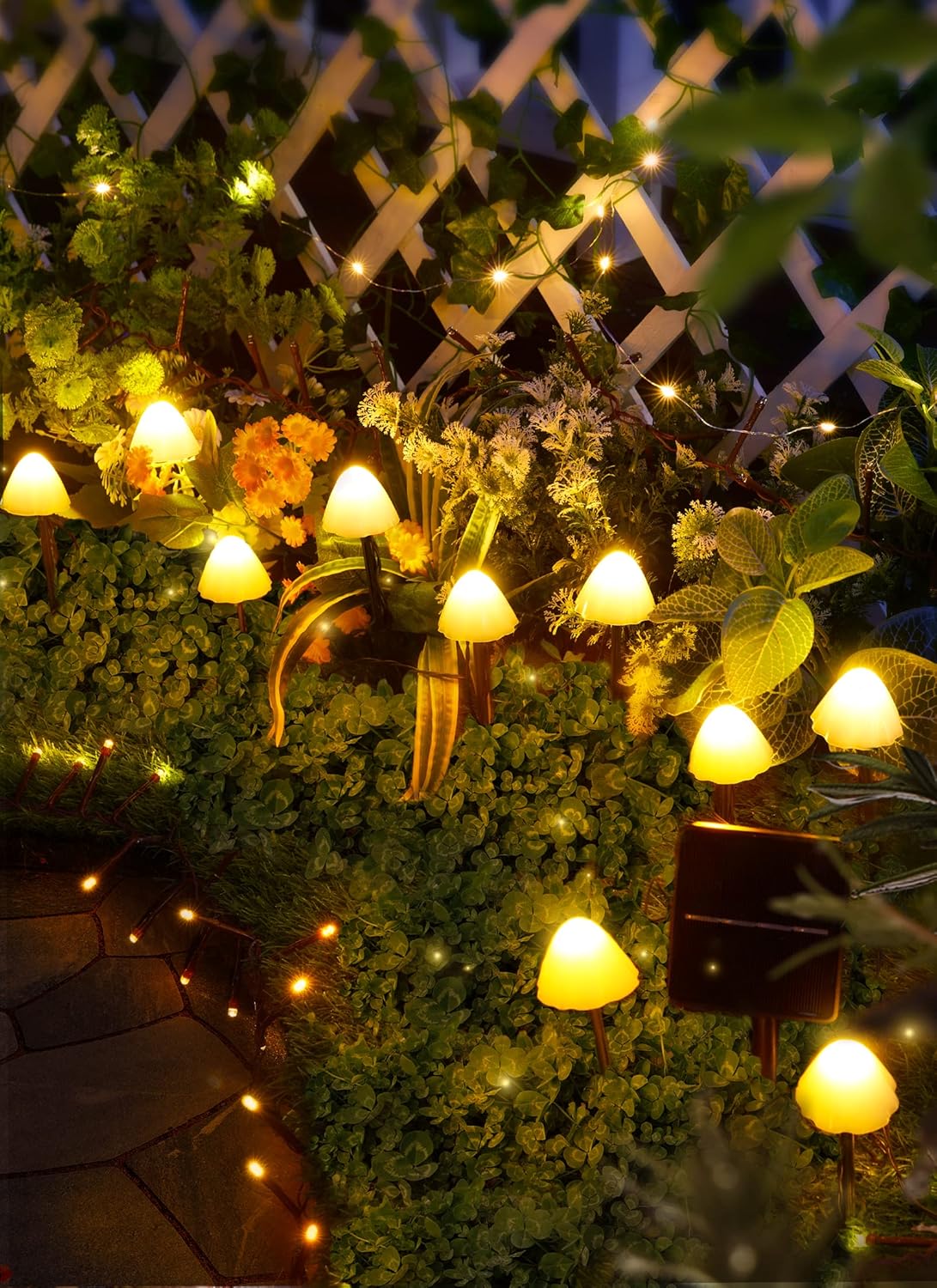 brightown-solar-powered-20-led-mushroom-string-lights-with-adjustable-solar-pane image 7
