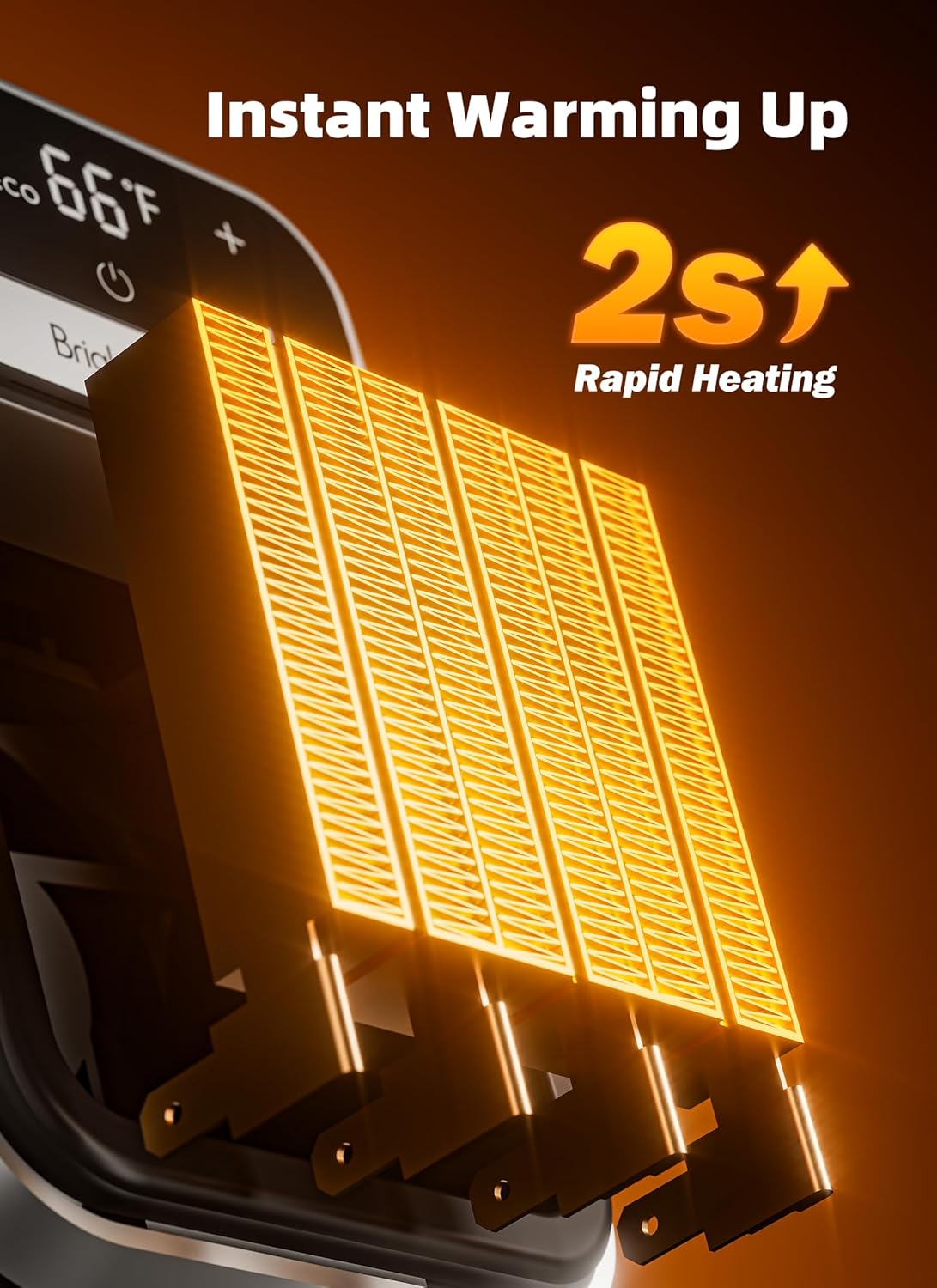 brightown-800w-plug-in-heater-with-remote-outlet-space-heater-with-touch-led-dis image 4
