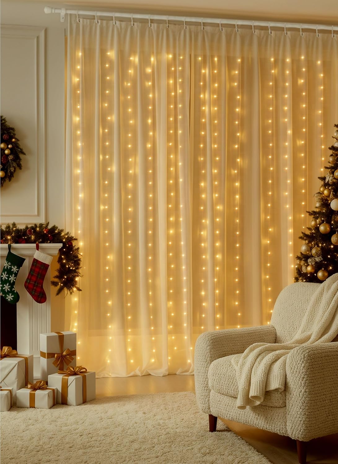 brightown-20ft-600-led-curtain-window-fairy-lights-with-remote-usb-adapter-8-mod image 7