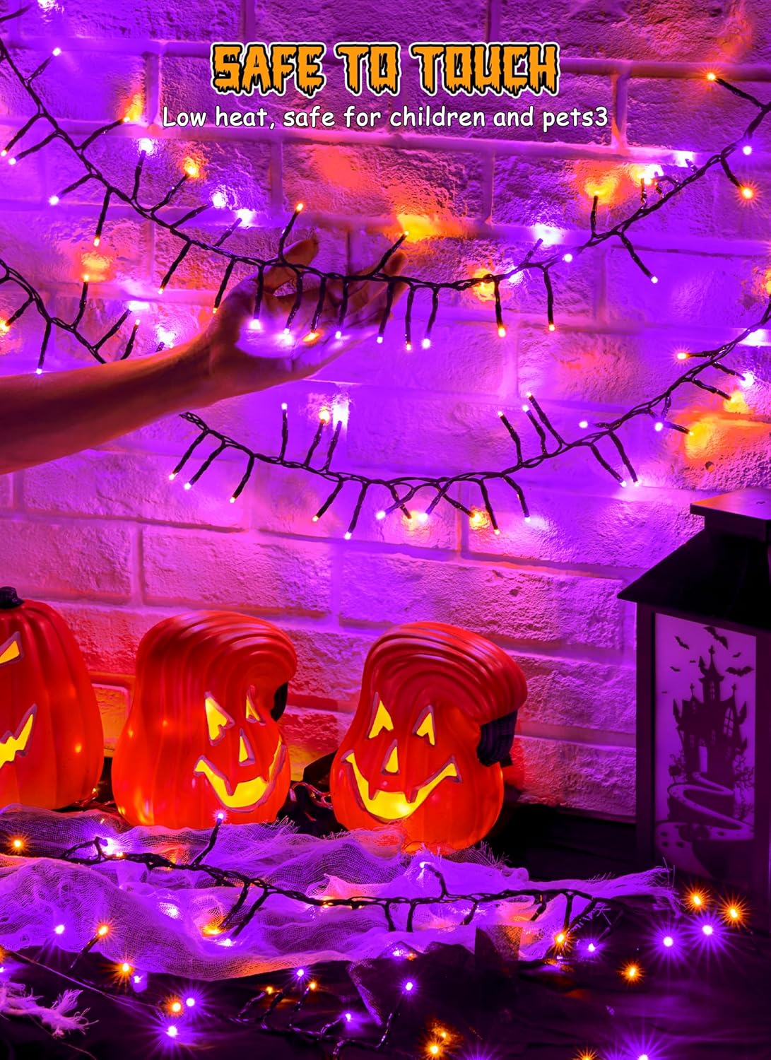 brightown-10ft-120-led-halloween-string-lights-battery-operated-orange-purple-8- image 7