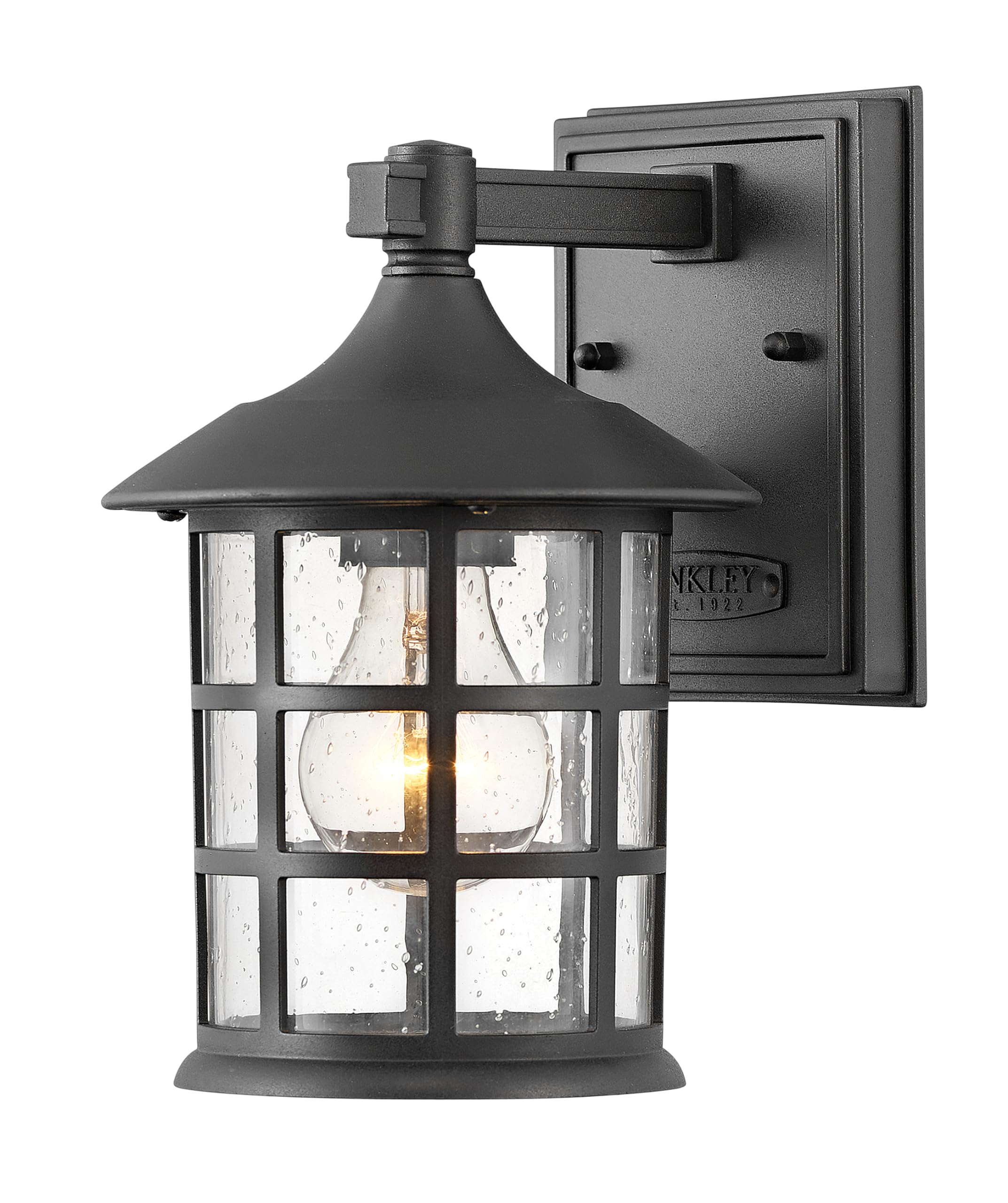 hinkley-freeport-small-wall-mount-outdoor-lantern-textured-black-finish-composit image 1