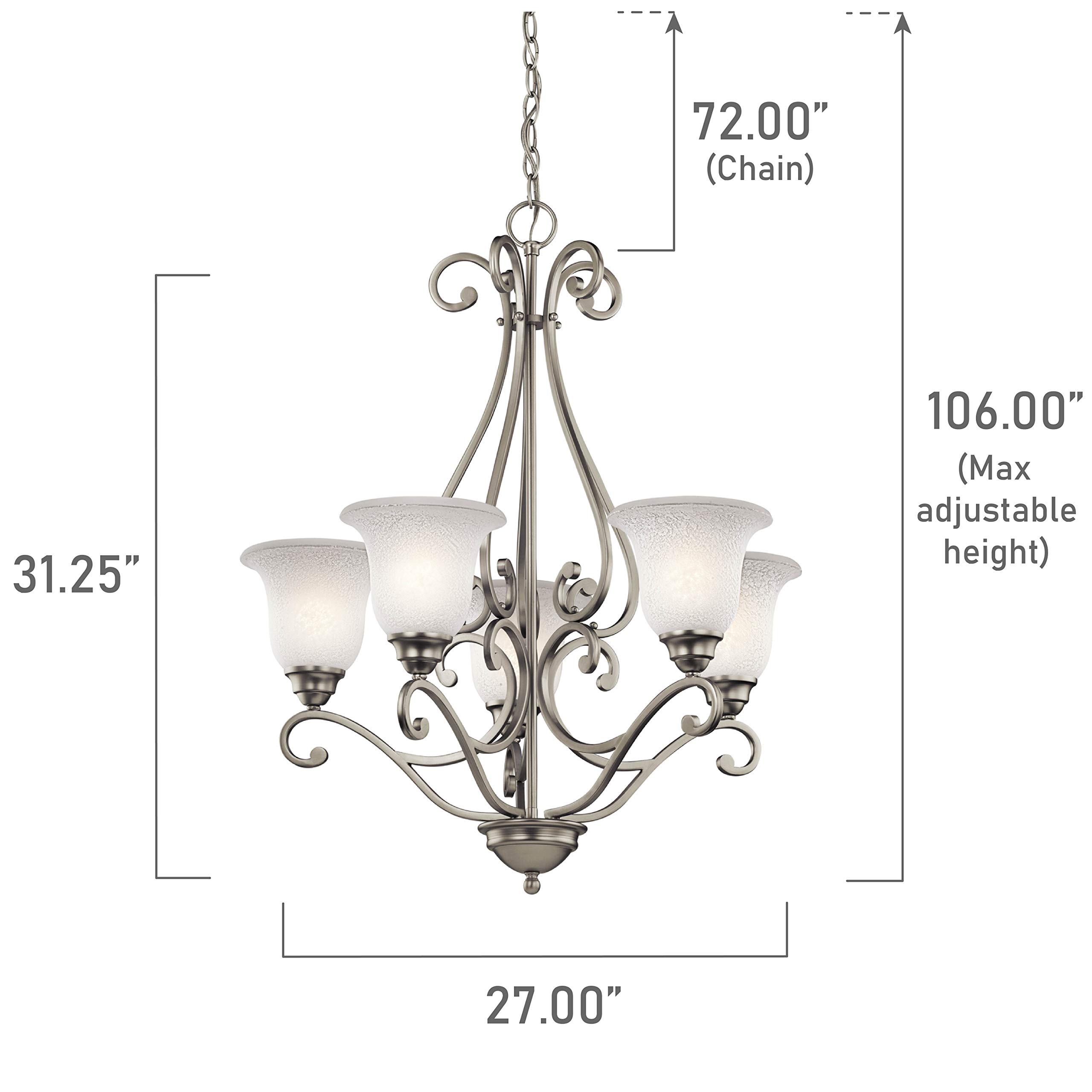 kichler-camerena-31-25-5-light-chandelier-in-brushed-nickel-with-white-scavo-gla image 3