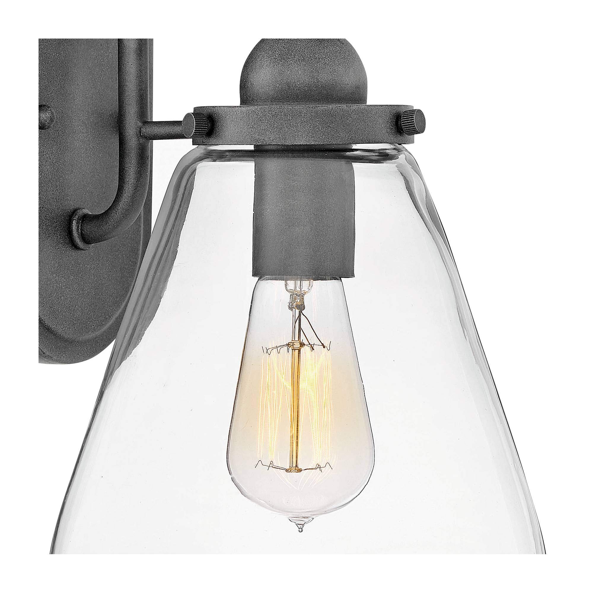 hinkley-finley-1-light-outdoor-wall-sconce-aged-zinc-clear-glass-2514dz image 2