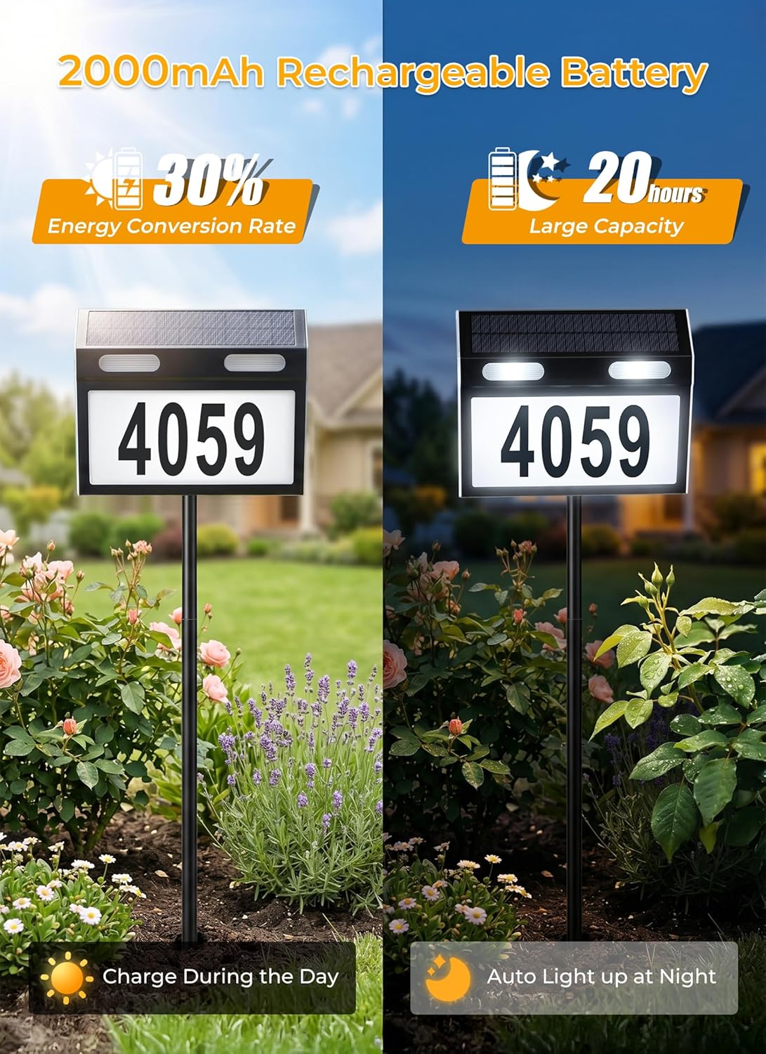 brightown-solar-powered-address-sign-for-house-number-3-colors-black-frame-ip65- image 2