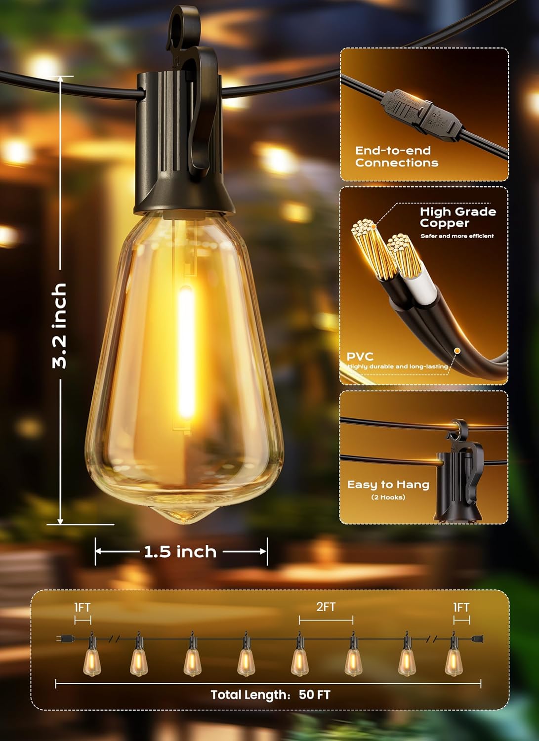 brightown-30ft-11-1-shatterproof-edison-led-string-lights-outdoor-ip65-waterproo image 8