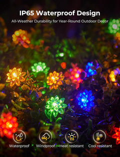brightown-50-led-flowers-solar-string-lights-for-garden-yard-fence-patio-8-modes image 2