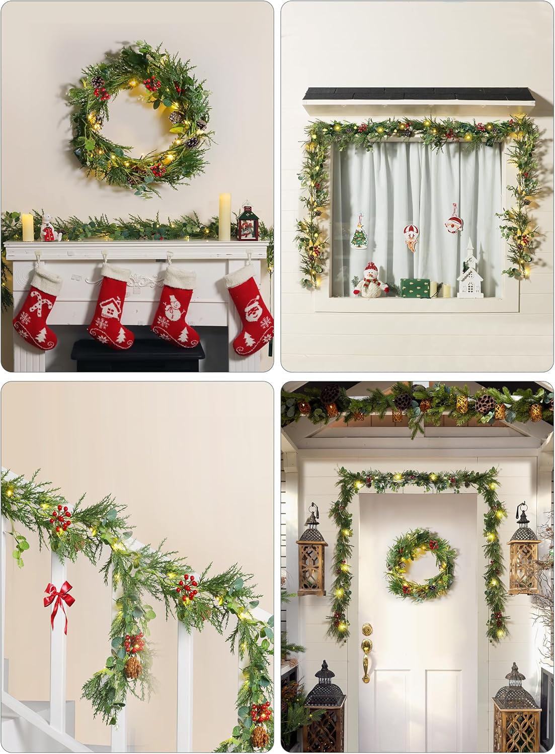 brightown-2-pack-6ft-pre-lit-battery-operated-christmas-garland-with-pine-cones- image 3