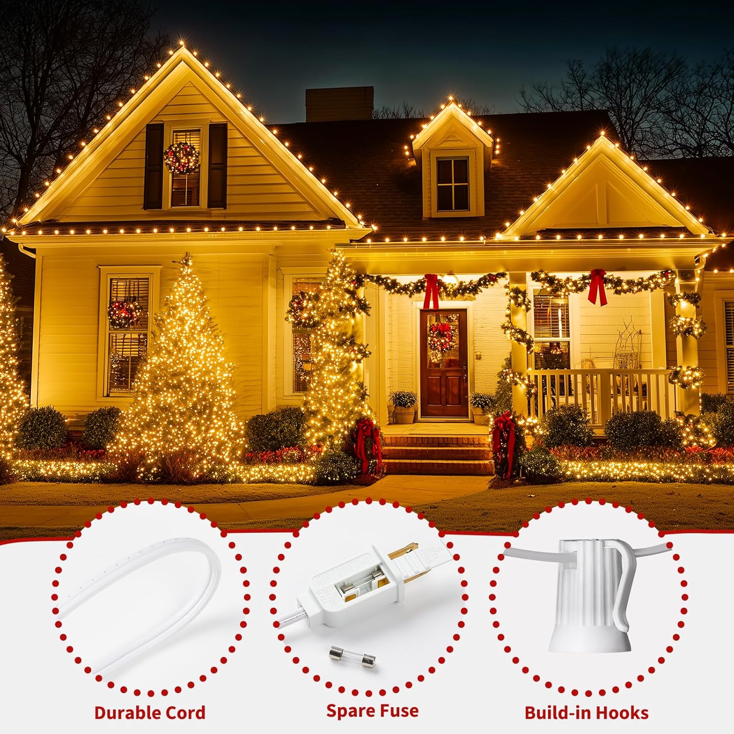 brightown-c9-led-string-lights-25ft-25-warm-white-bulbs-plug-in image 8