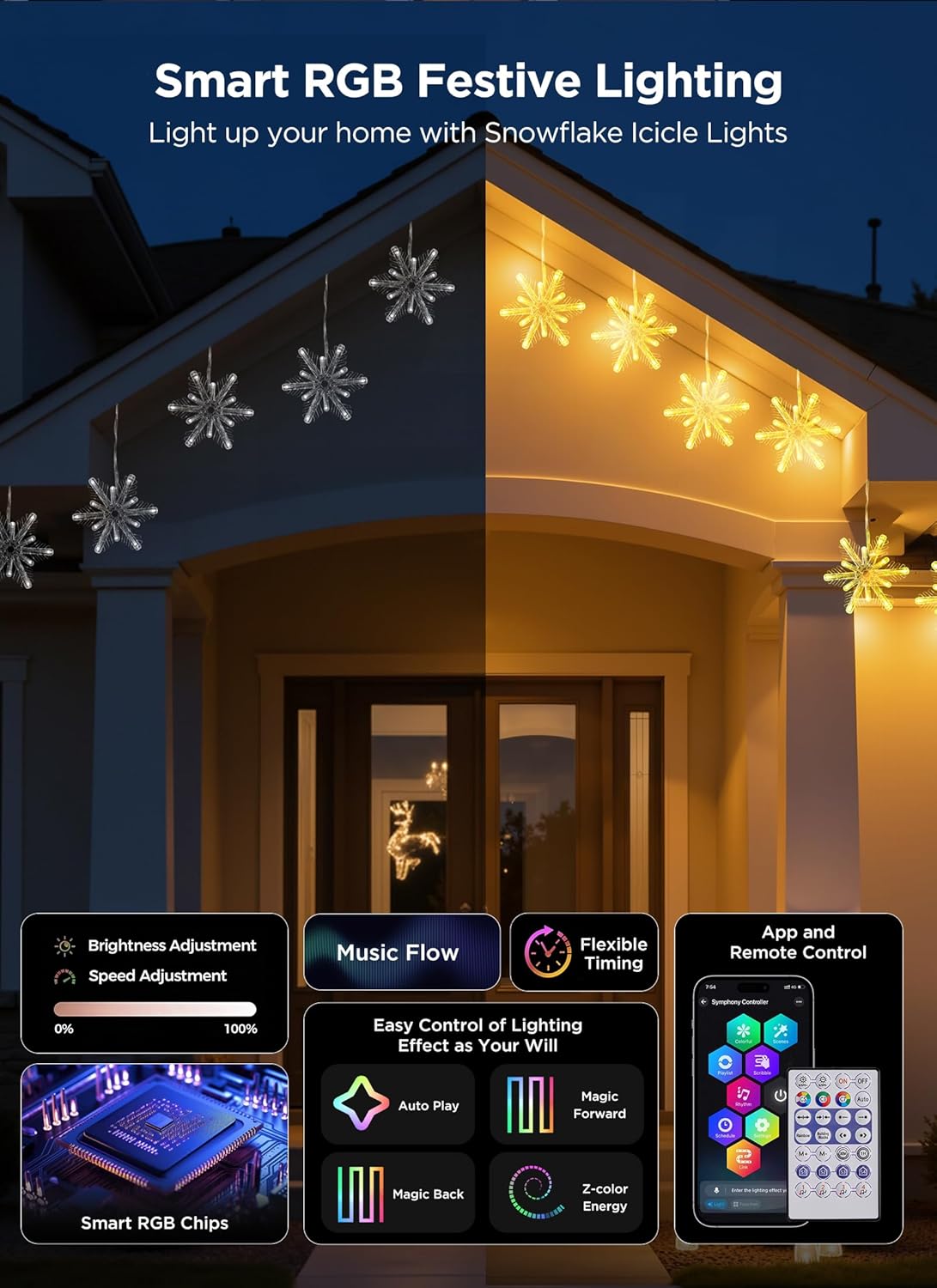 brightown-24ft-smart-app-control-192led-icicle-snowflake-lights-with-16-drops-mu image 5