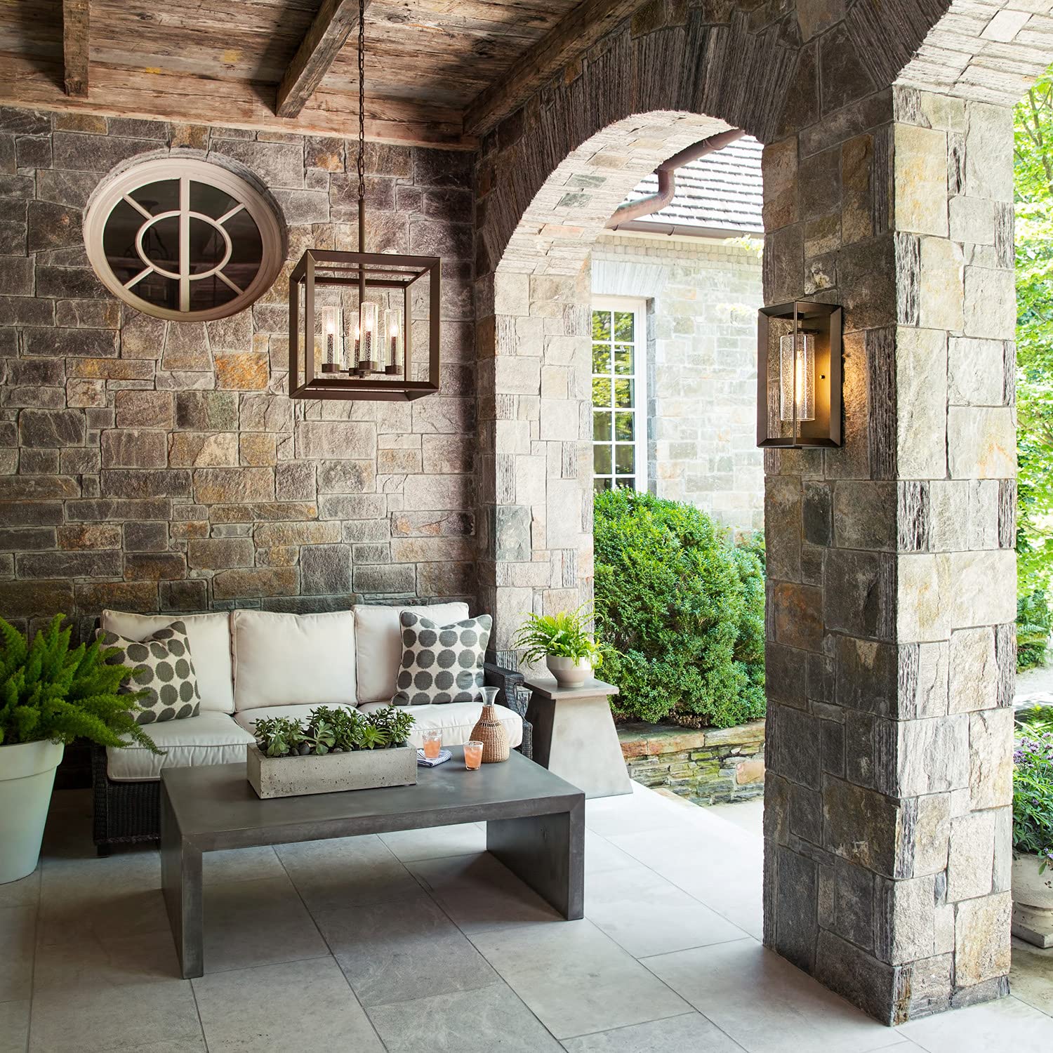 hinkley-rhodes-one-light-outdoor-medium-wall-sconce-in-warm-bronze-with-clear-se image 3