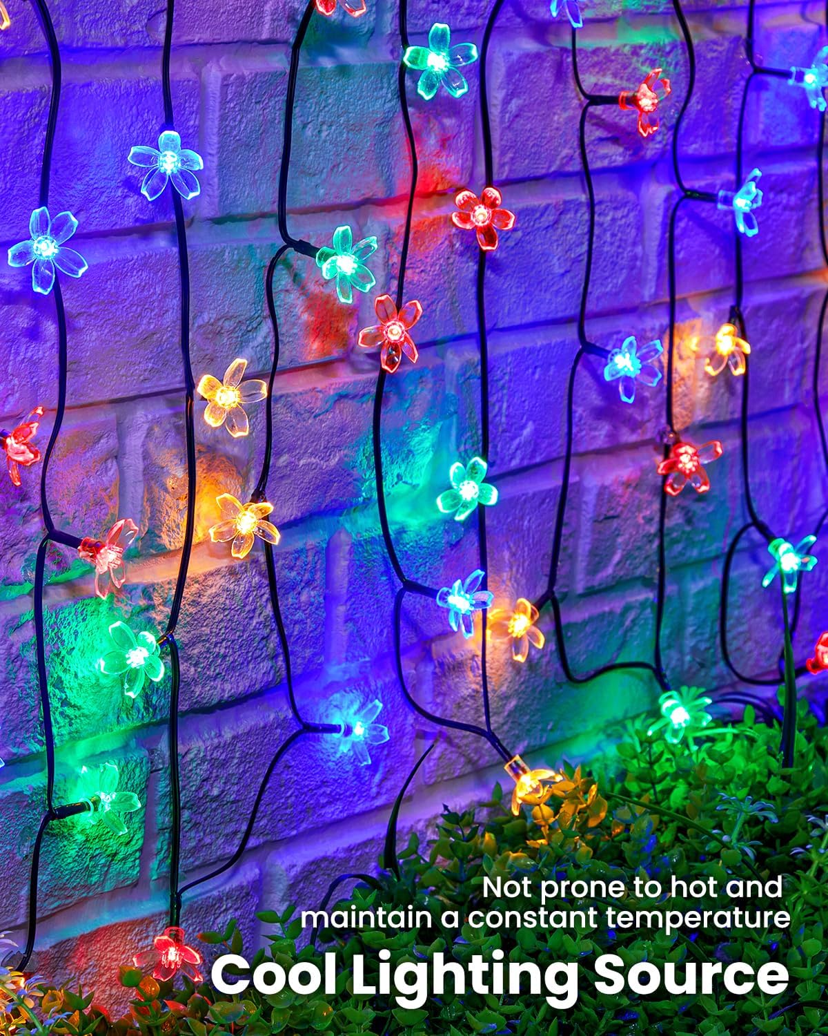 brightown-60-led-solar-cherry-blossom-flower-string-lights-26ft-multicolor-for-g image 6